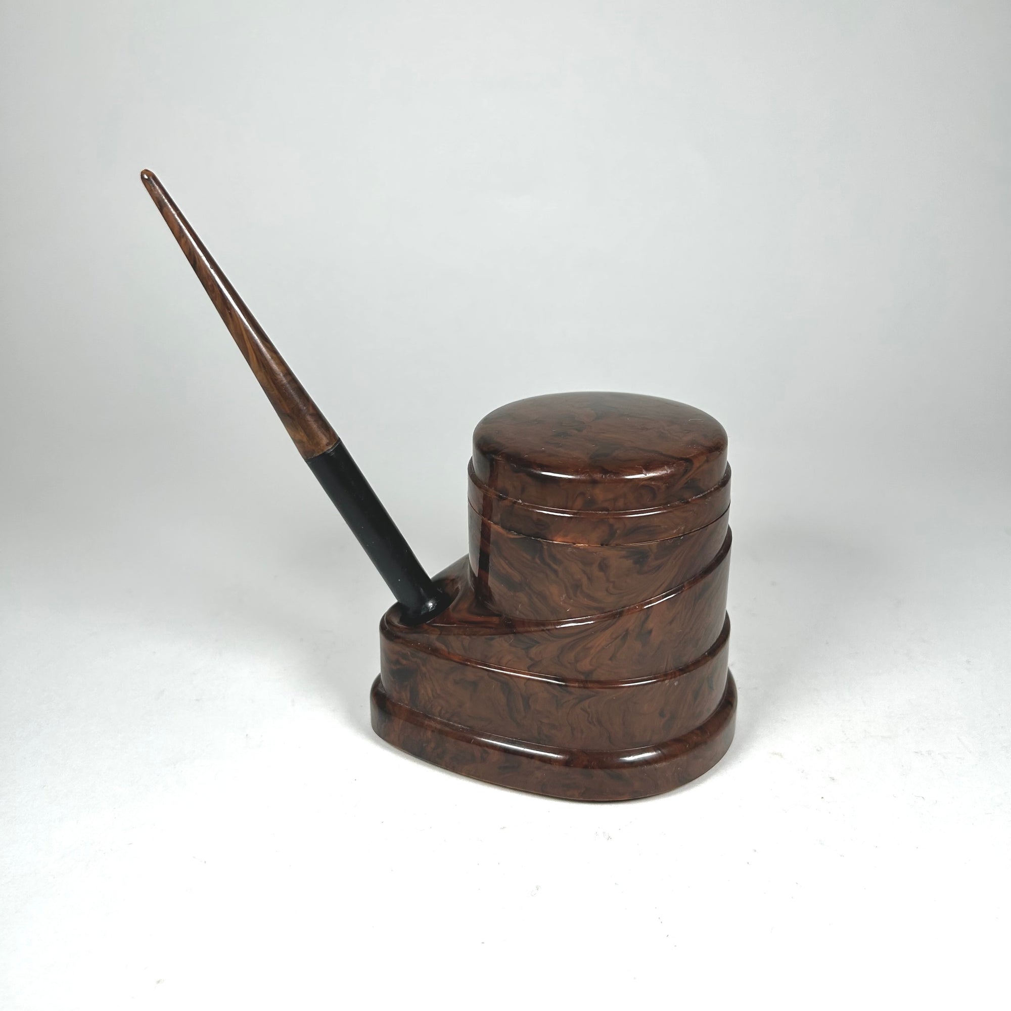 Morriset Pen Ink Unit Constant Flowing Ink Well in Brown Swirl