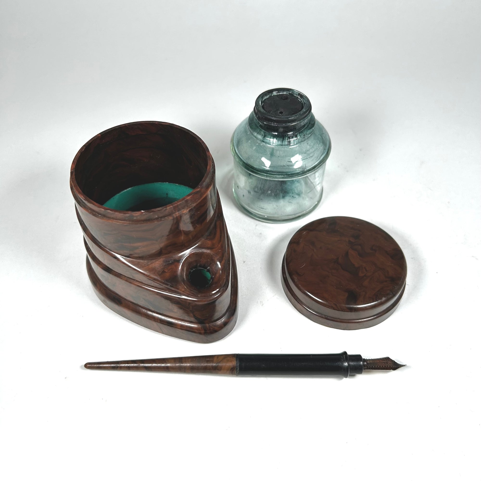Morriset Pen Ink Unit Constant Flowing Ink Well in Brown Swirl