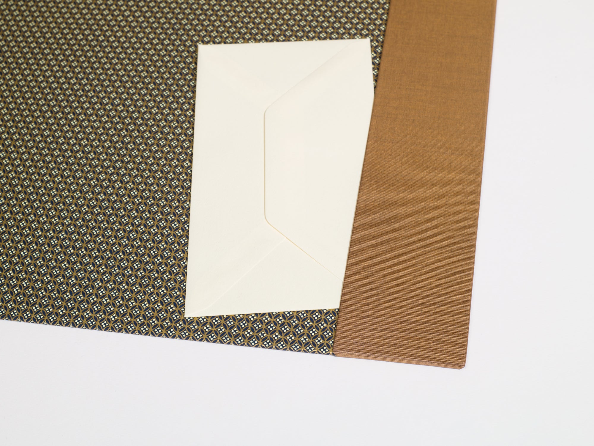 Subtle and Tailored Desk Blotter / Desk Pad in Gold, Blue, and Brown