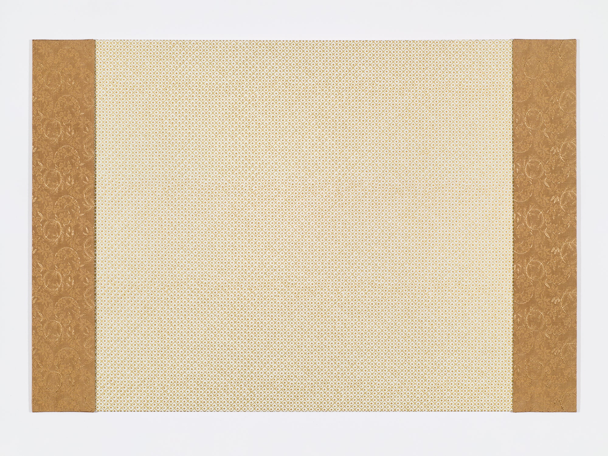 Elegant Gold Tone Desk Blotter / Desk Pad in Cream and Golden Brown