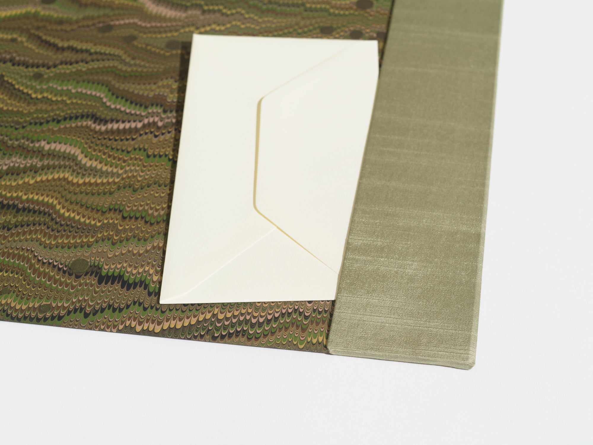 Natural Green Desk Blotter / Desk Pad in Green and Brown Waves