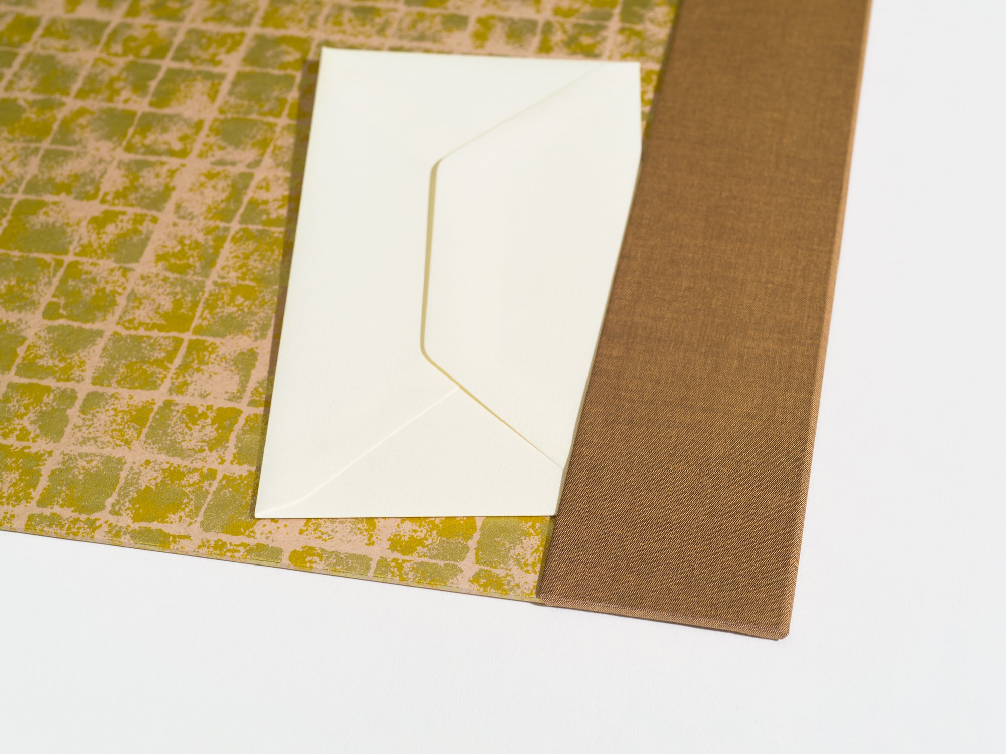 Elegant Minimalism Desk Blotter / Desk Pad in Metallic Gold and Brown