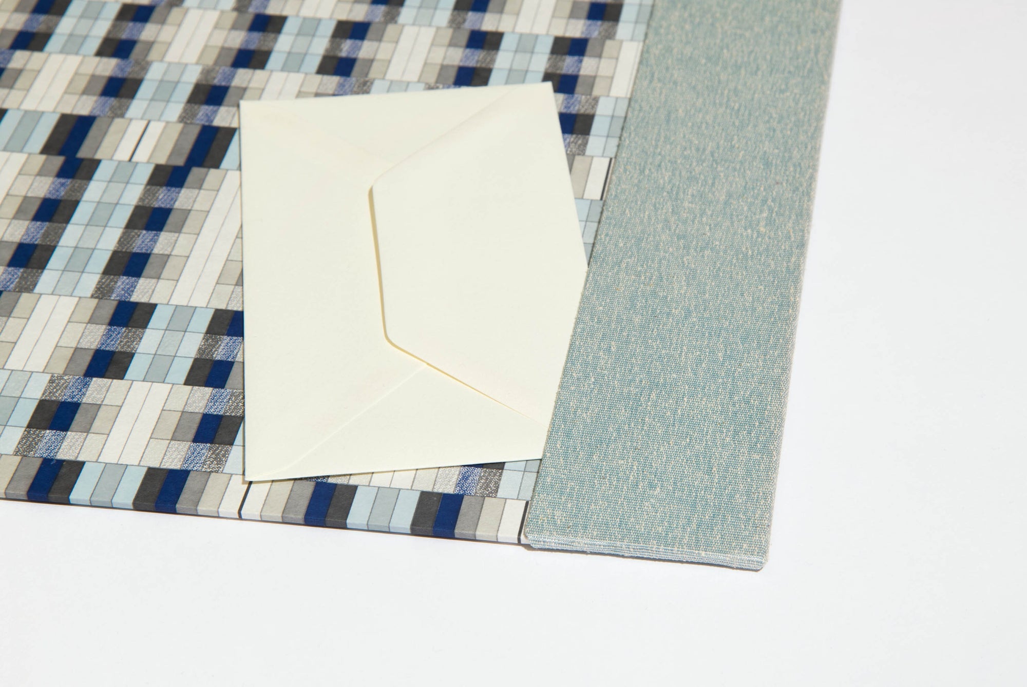 Modern Preppy Desk Blotter / Desk Pad in Blue and White