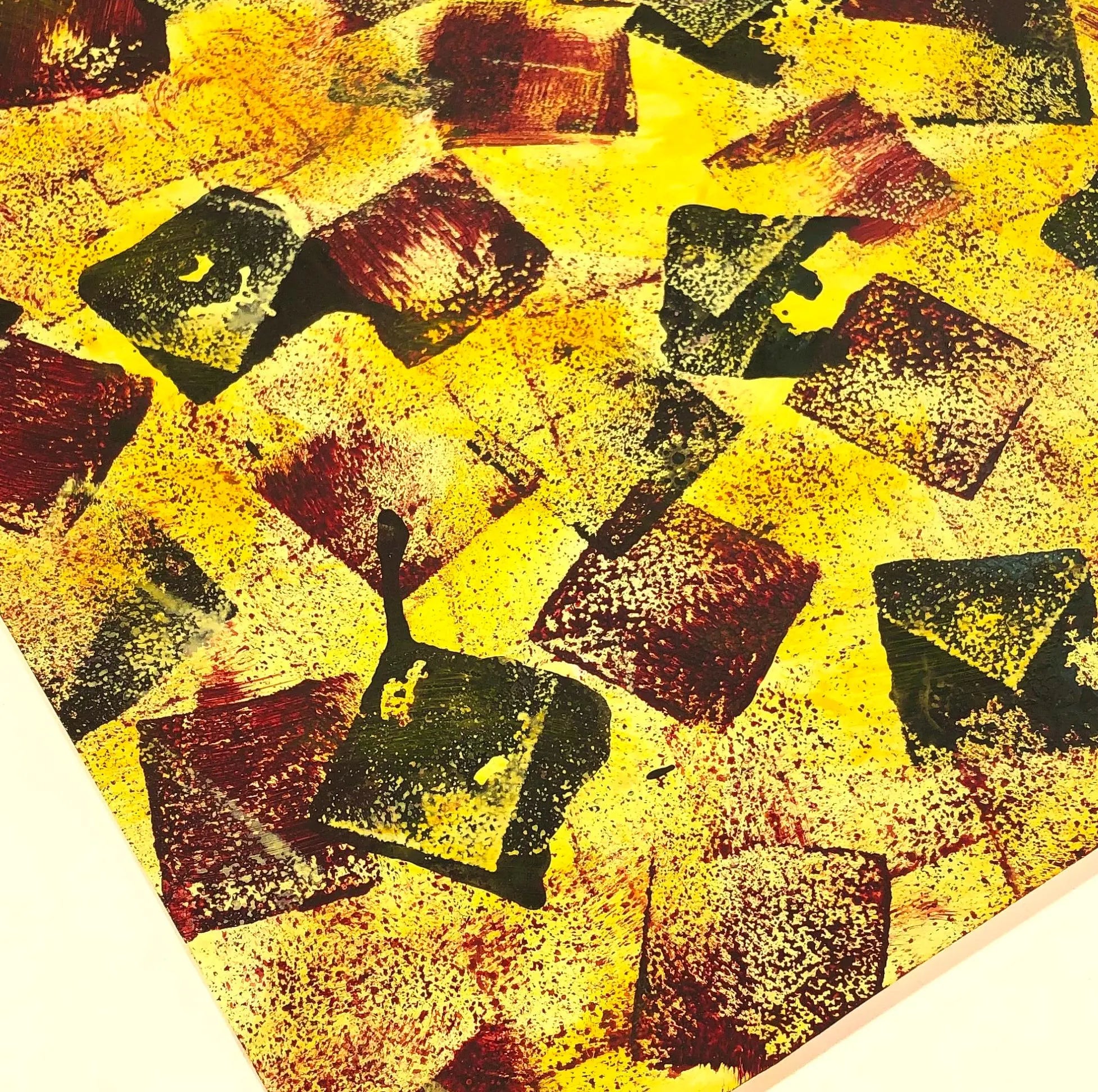 Abstract Yellow Pattern Wall Decor Marbled Paper by Moth Marblers