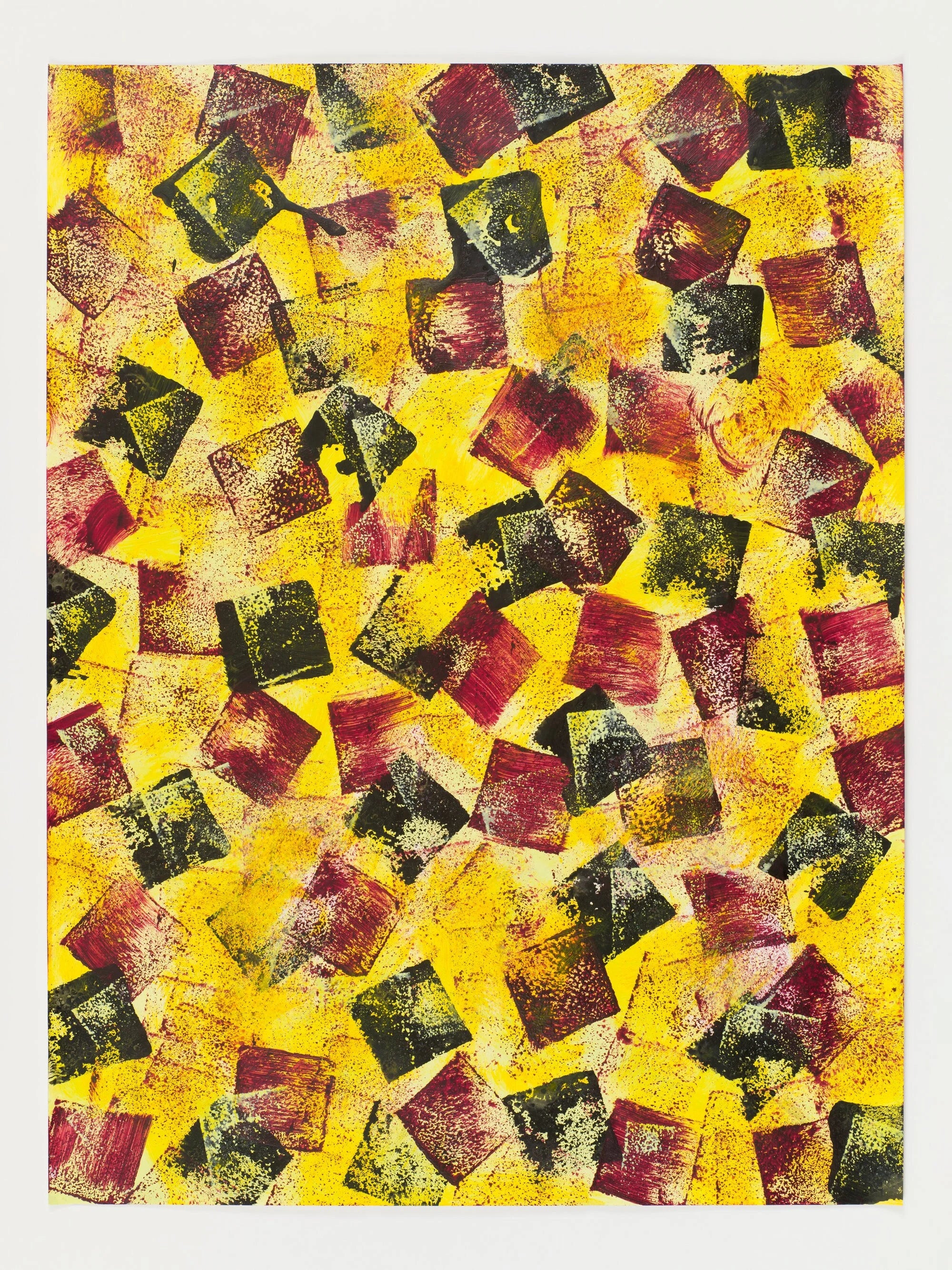 Abstract Yellow Pattern Wall Decor Marbled Paper by Moth Marblers