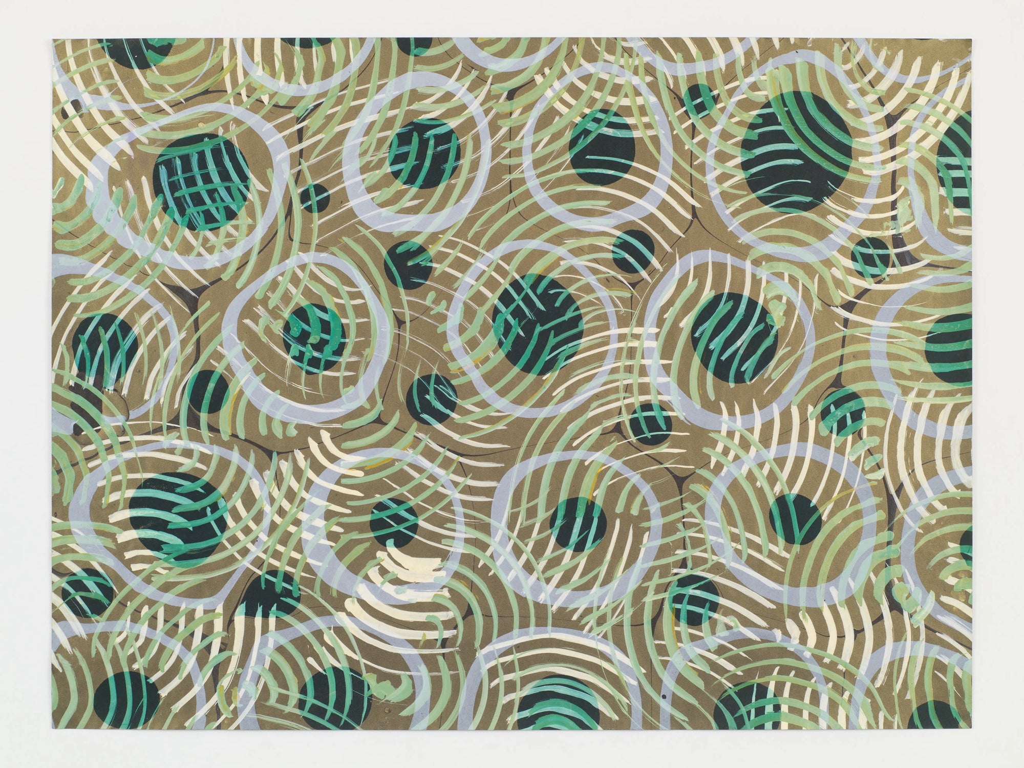 Green Ripples Unique Hand Marbled Wall Decor by Moth Marblers