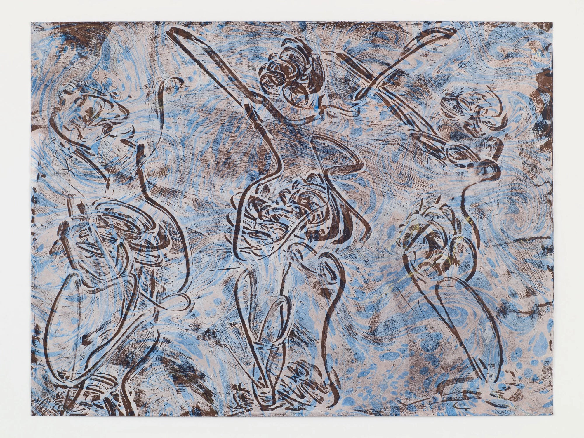 Three Dancers Unique Hand Marbled Wall Decor by Moth Marblers