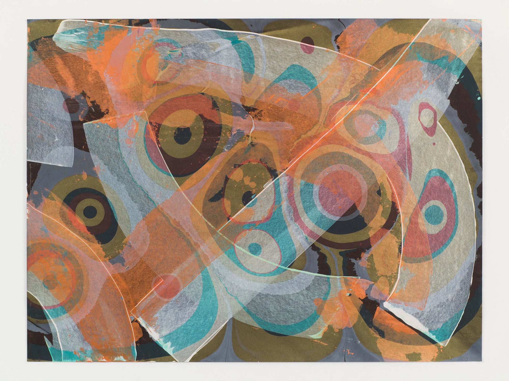 Modern Abstract Pattern Wall Decor in Blue and Brown by Moth Marblers