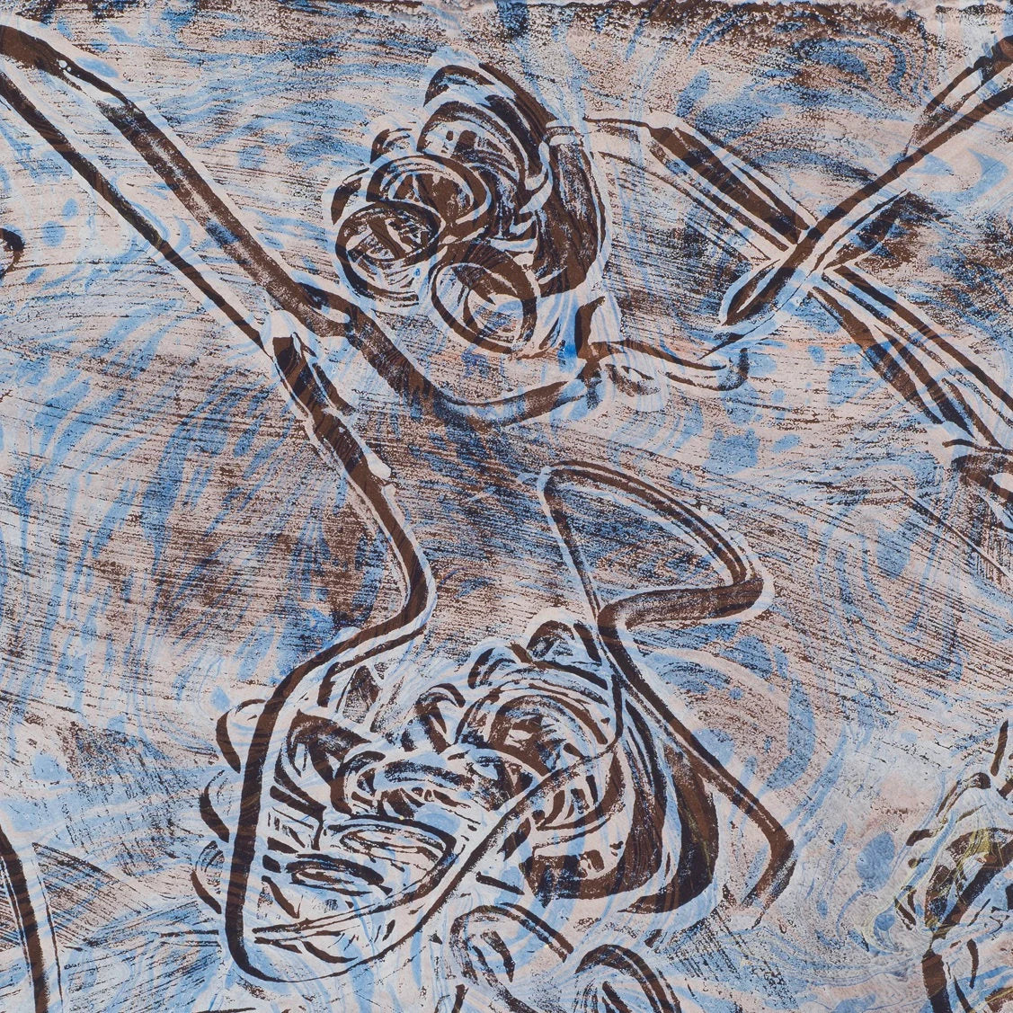 Three Dancers Unique Hand Marbled Wall Decor by Moth Marblers