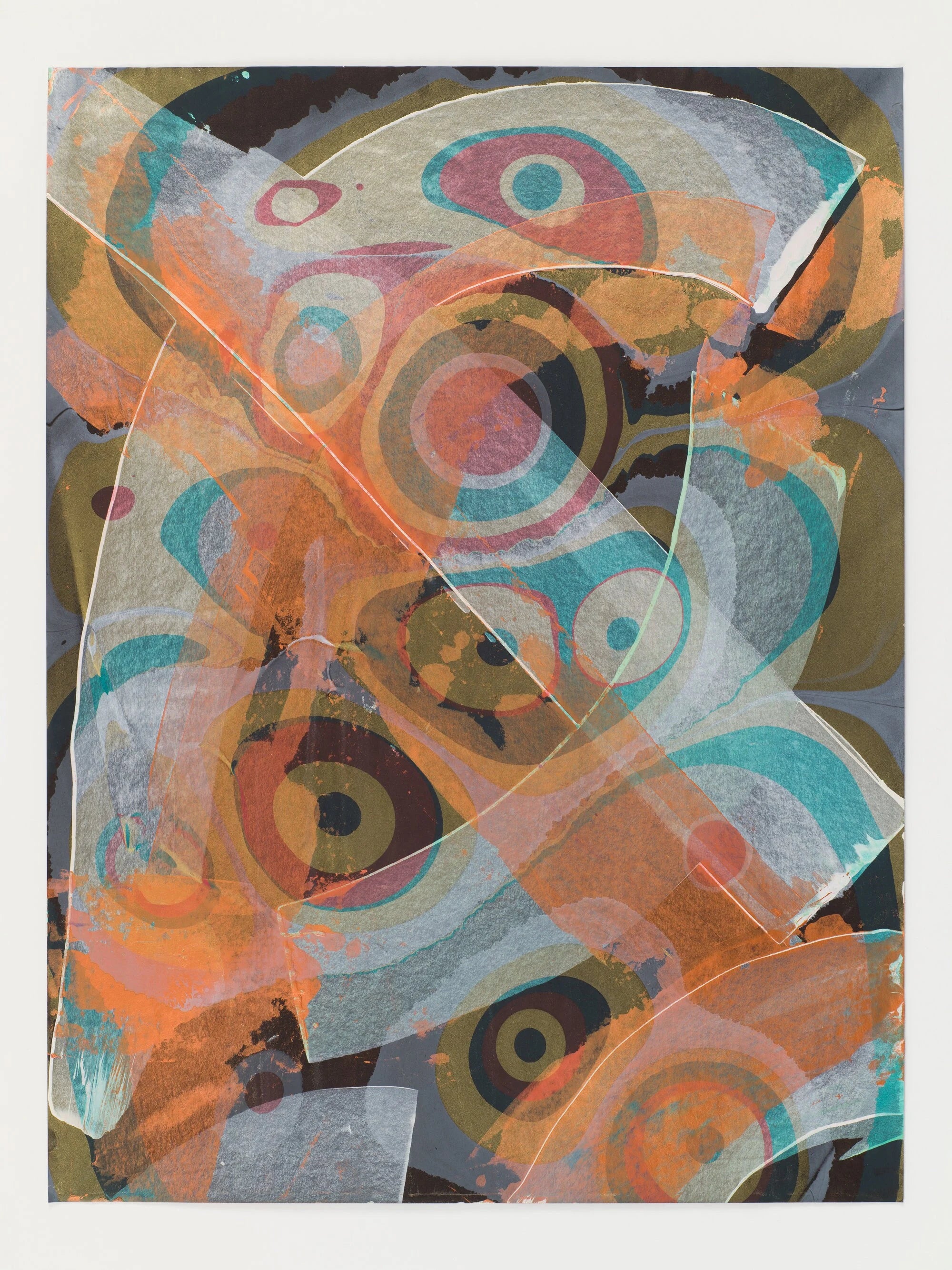Modern Abstract Pattern Wall Decor in Blue and Brown by Moth Marblers