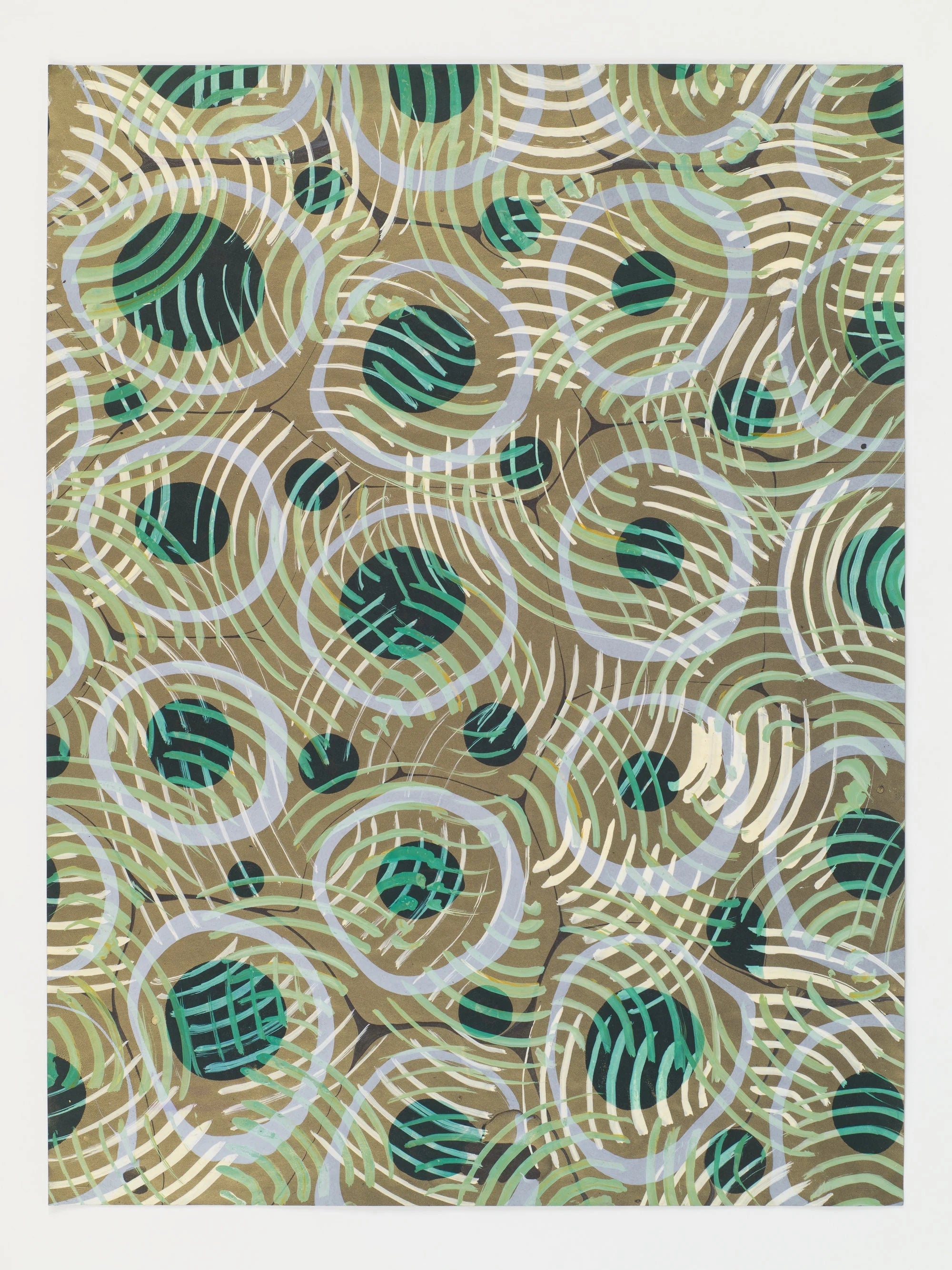 Green Ripples Unique Hand Marbled Wall Decor by Moth Marblers