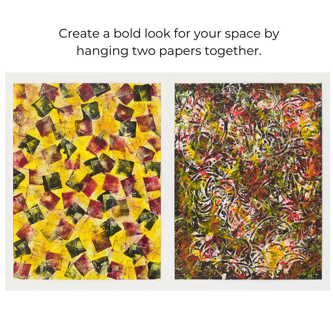 Abstract Yellow Pattern Wall Decor Marbled Paper by Moth Marblers