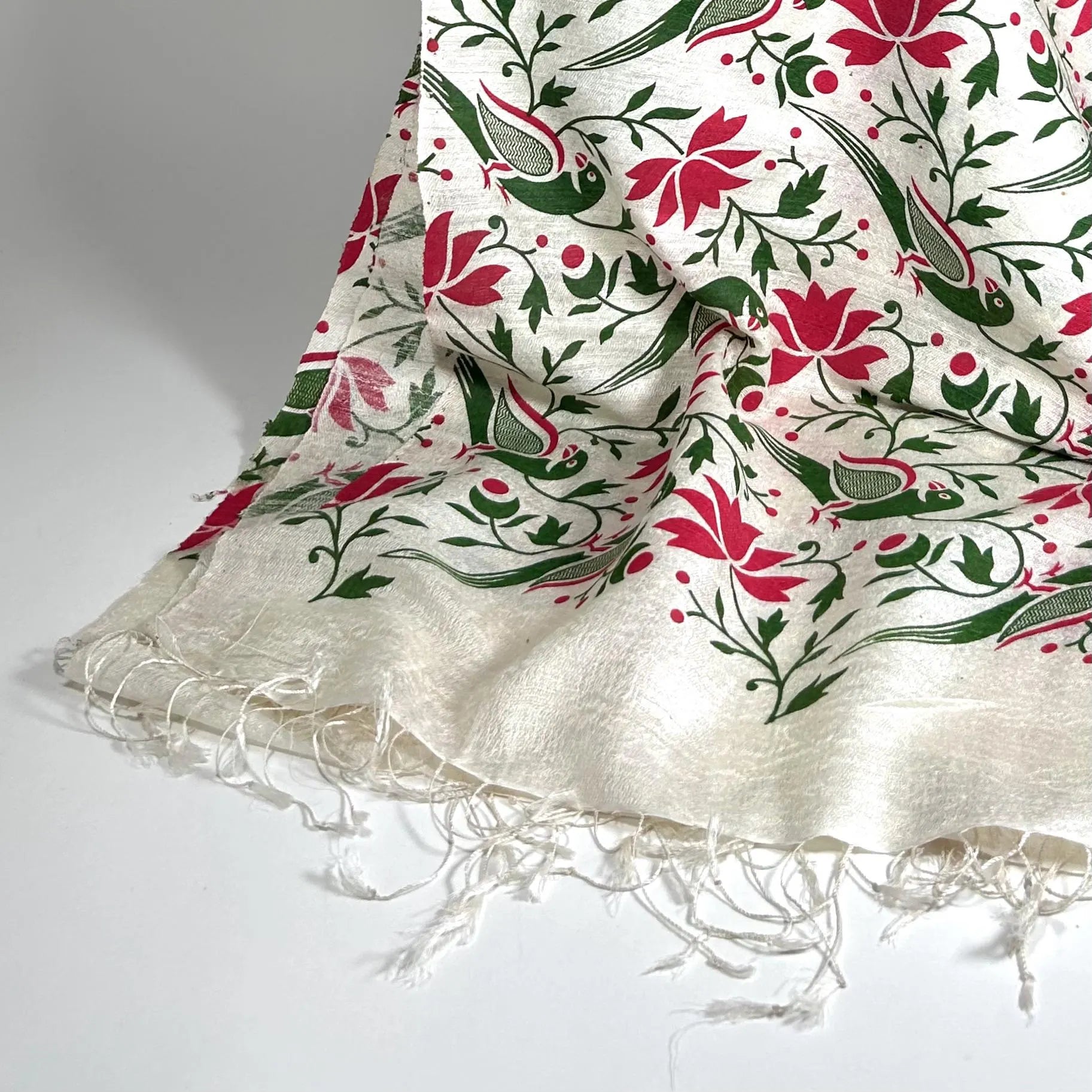 Birds and Flowers Shawl Wrap by Binita Sen Weaves