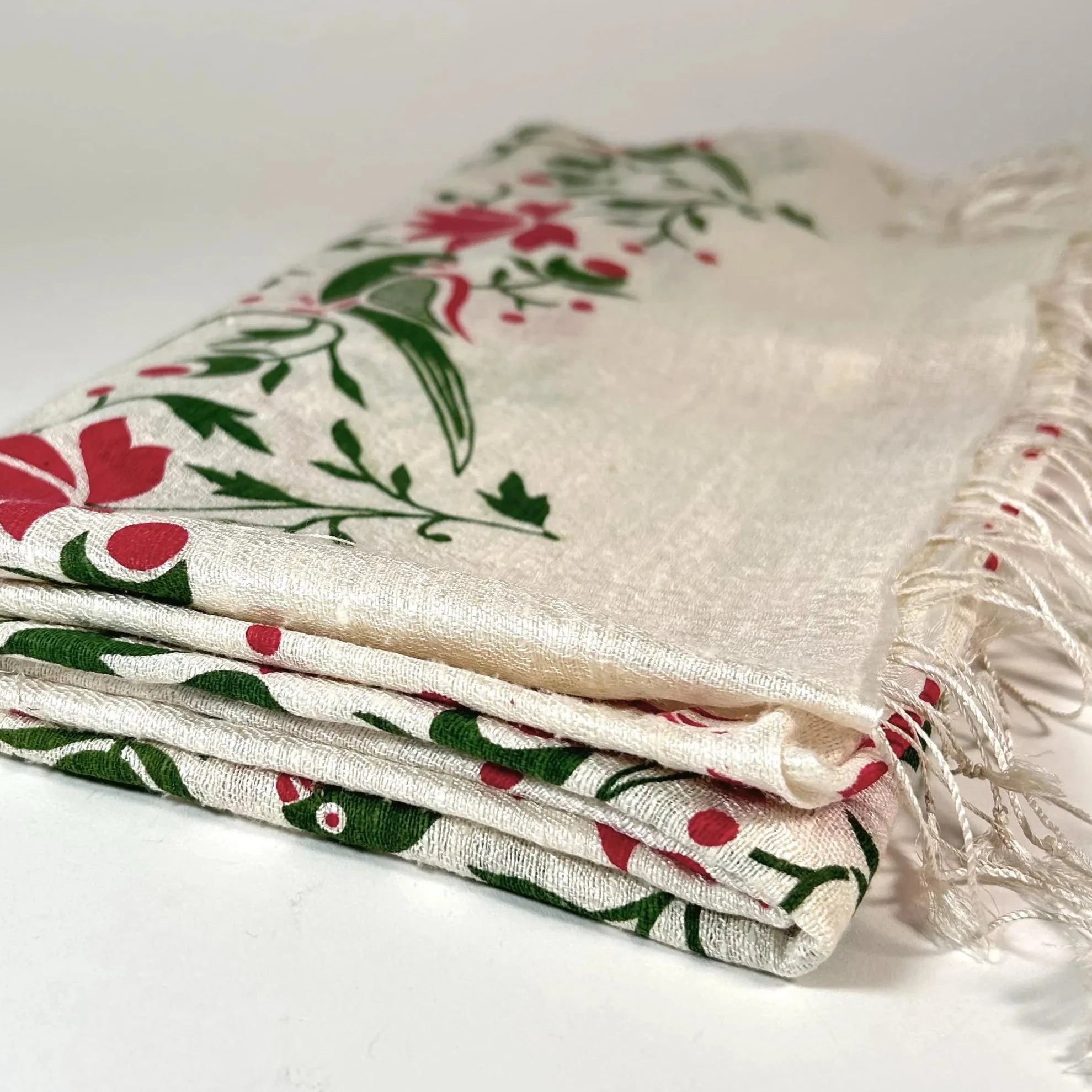 Birds and Flowers Shawl Wrap by Binita Sen Weaves