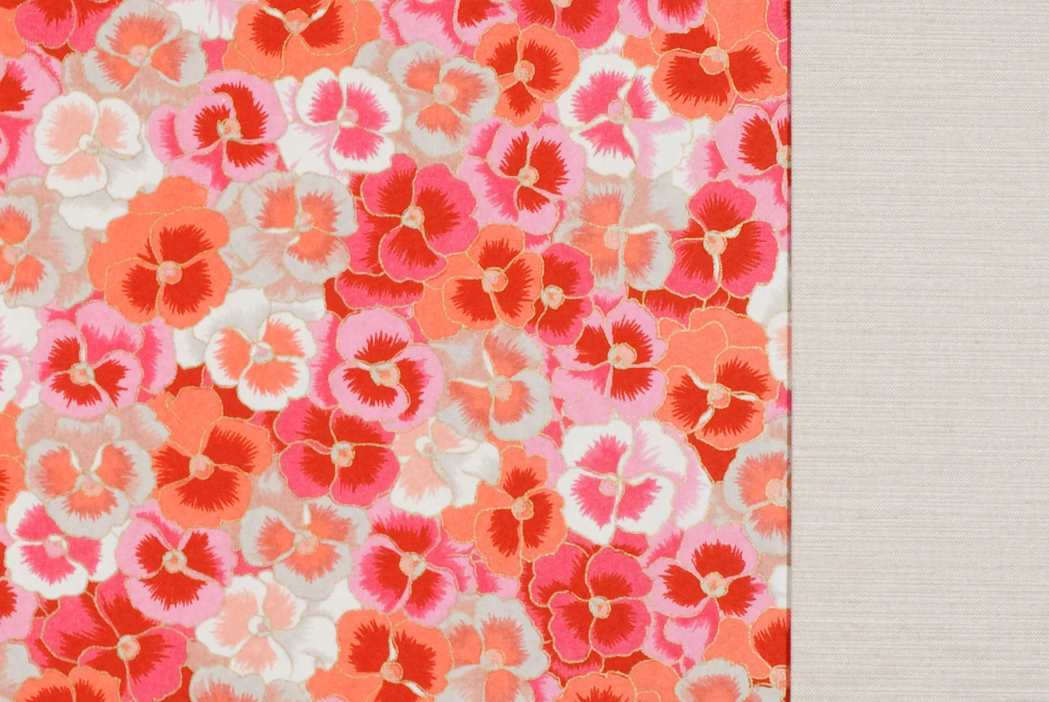 Groovy Floral Desk Blotter / Desk Pad in Red and Off White