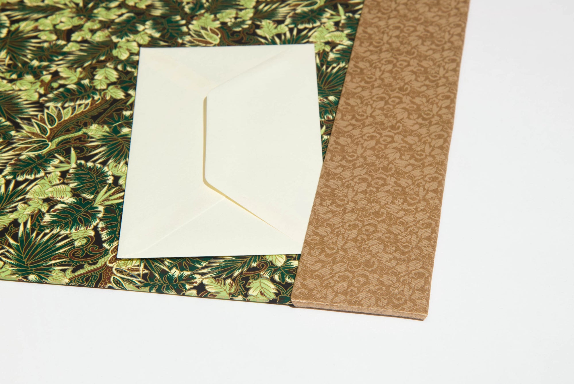 Lush Tropical Desk Blotter / Desk Pad in Green and Gold
