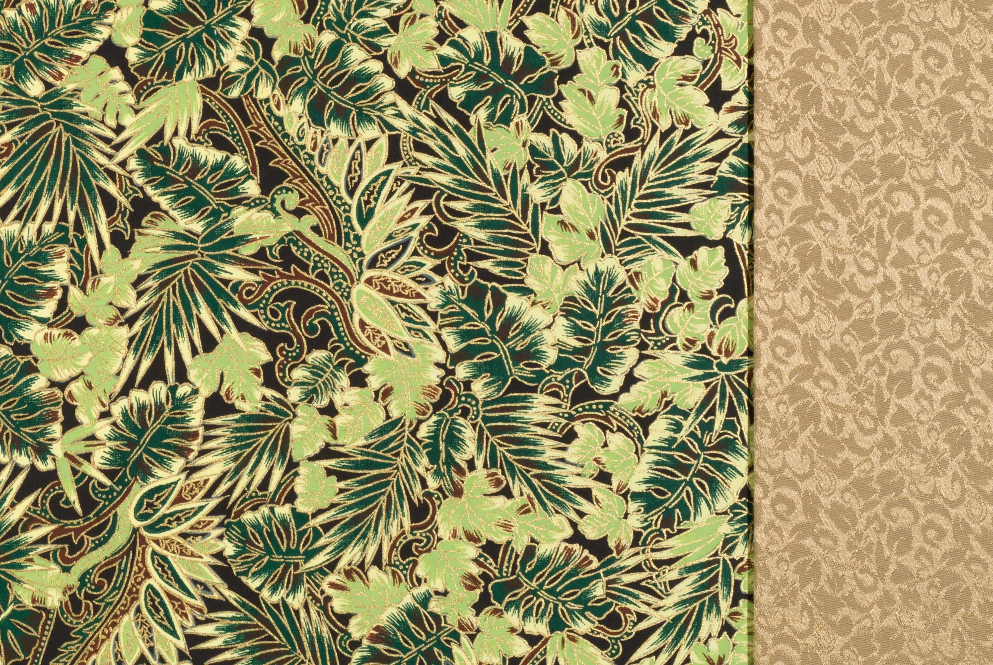 Lush Tropical Desk Blotter / Desk Pad in Green and Gold