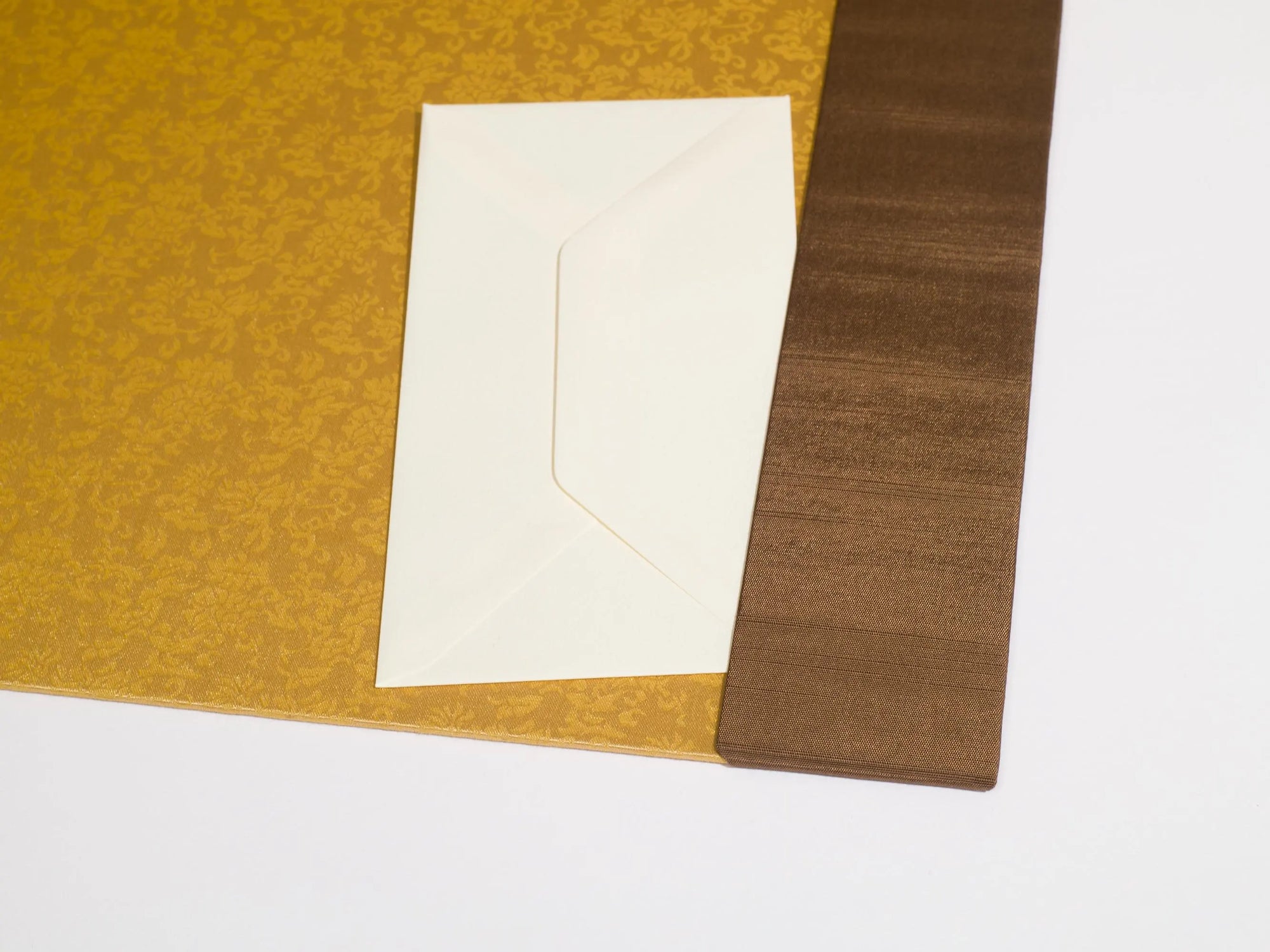 Luxurious and Traditional Desk Blotter / Desk Pad in Gold and Dark Brown