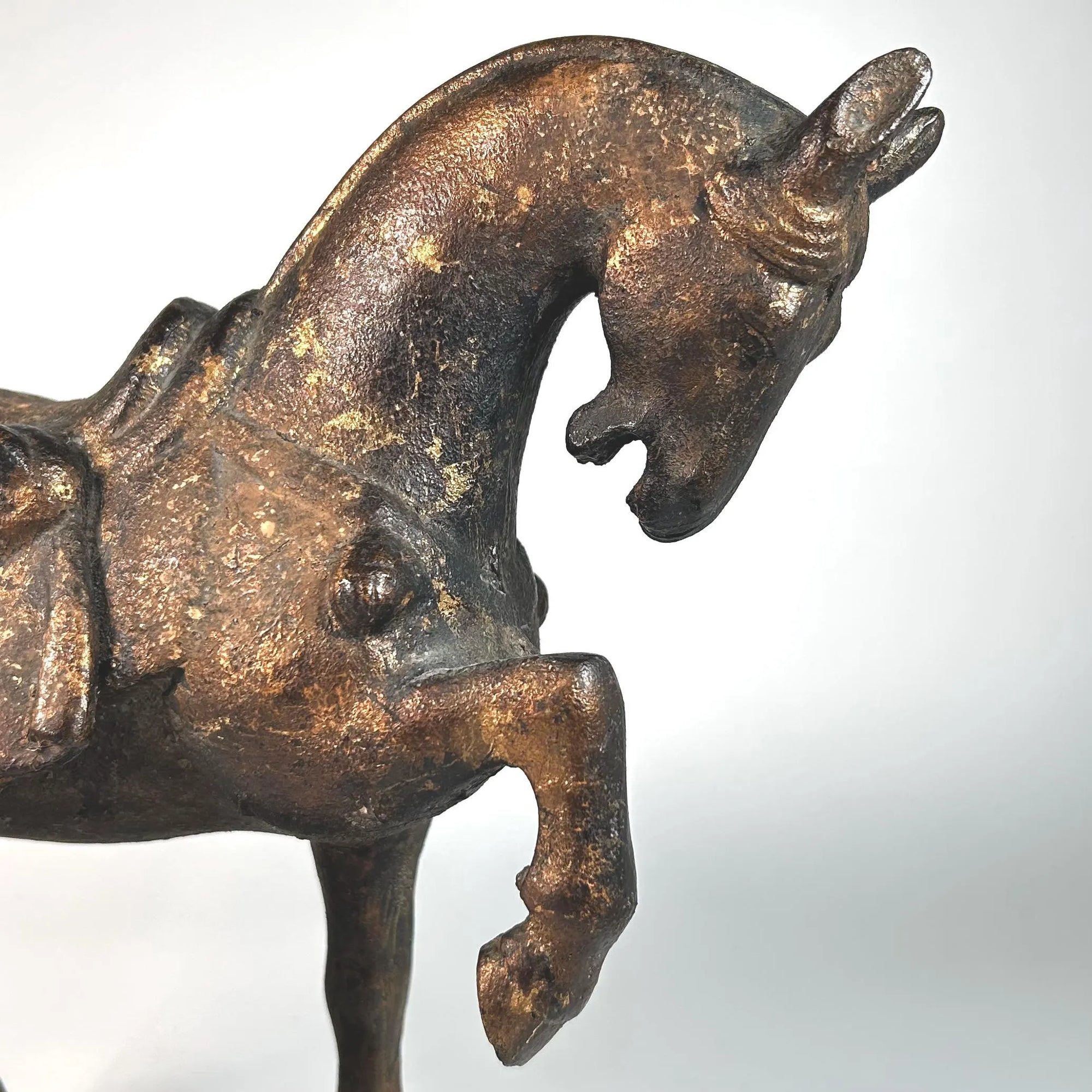Tang Dynasty Prancing Horse Figure Replica in Metal