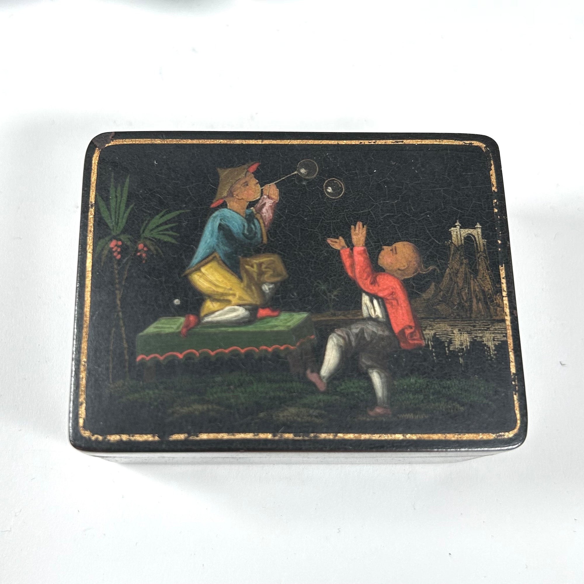 Late 19th Century Chinoiserie Quadrille Game Token Boxes on Tray - Free Shipping