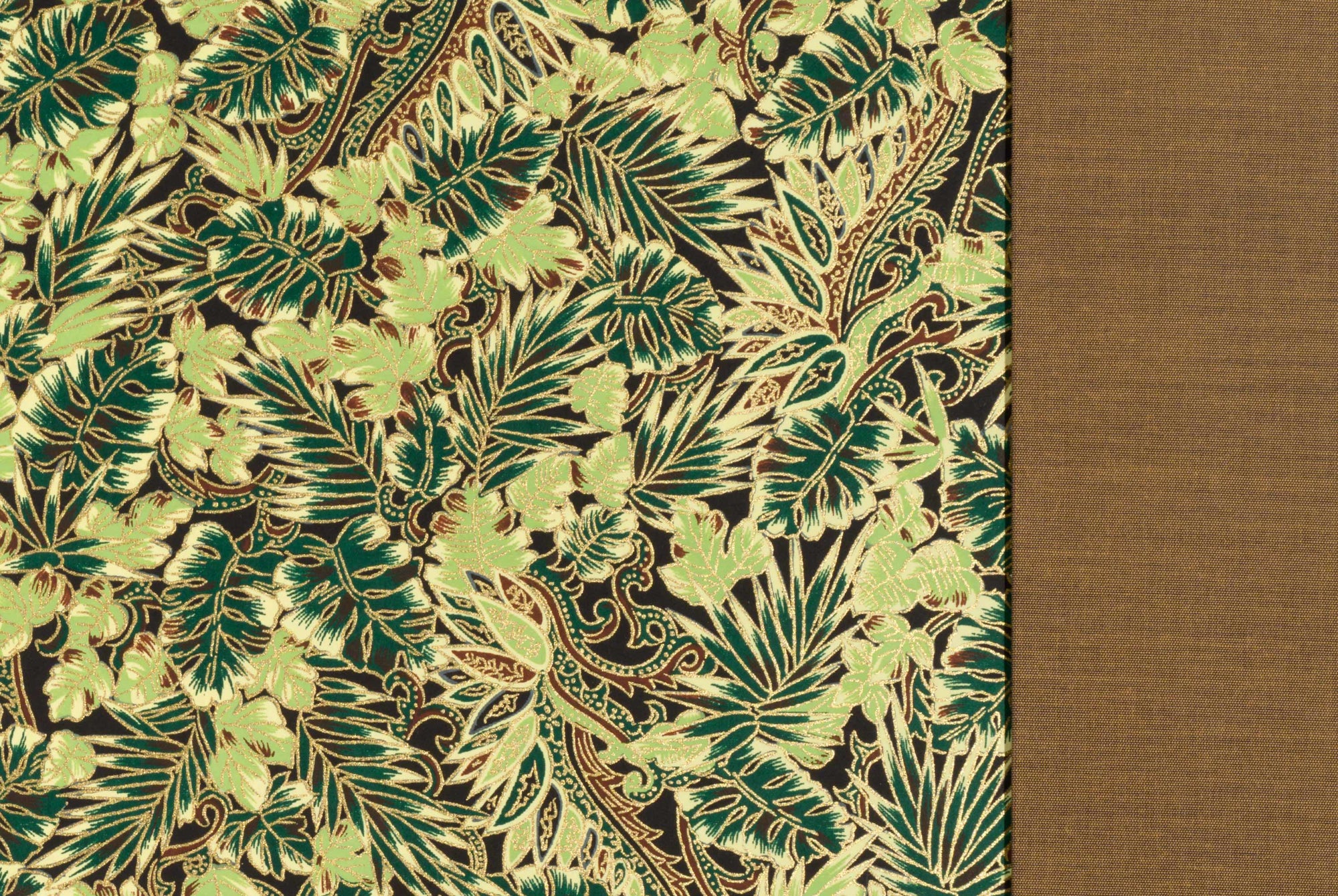 Green &amp; Gold Solid Desk Blotter by Eight Books SF | Japanese Paper &amp; Gold Silk Bookcloth
