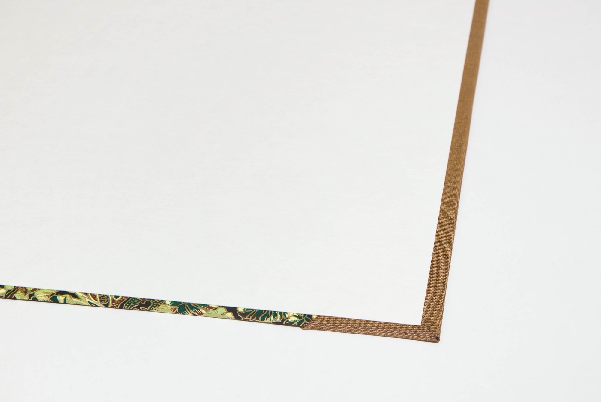 Green &amp; Gold Solid Desk Blotter by Eight Books SF | Japanese Paper &amp; Gold Silk Bookcloth