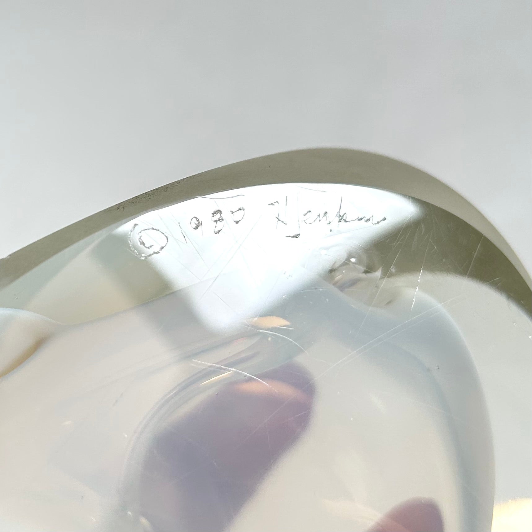 Hugh Jenkins Abstract Clear and Frosted Glass Sculpture, 1980