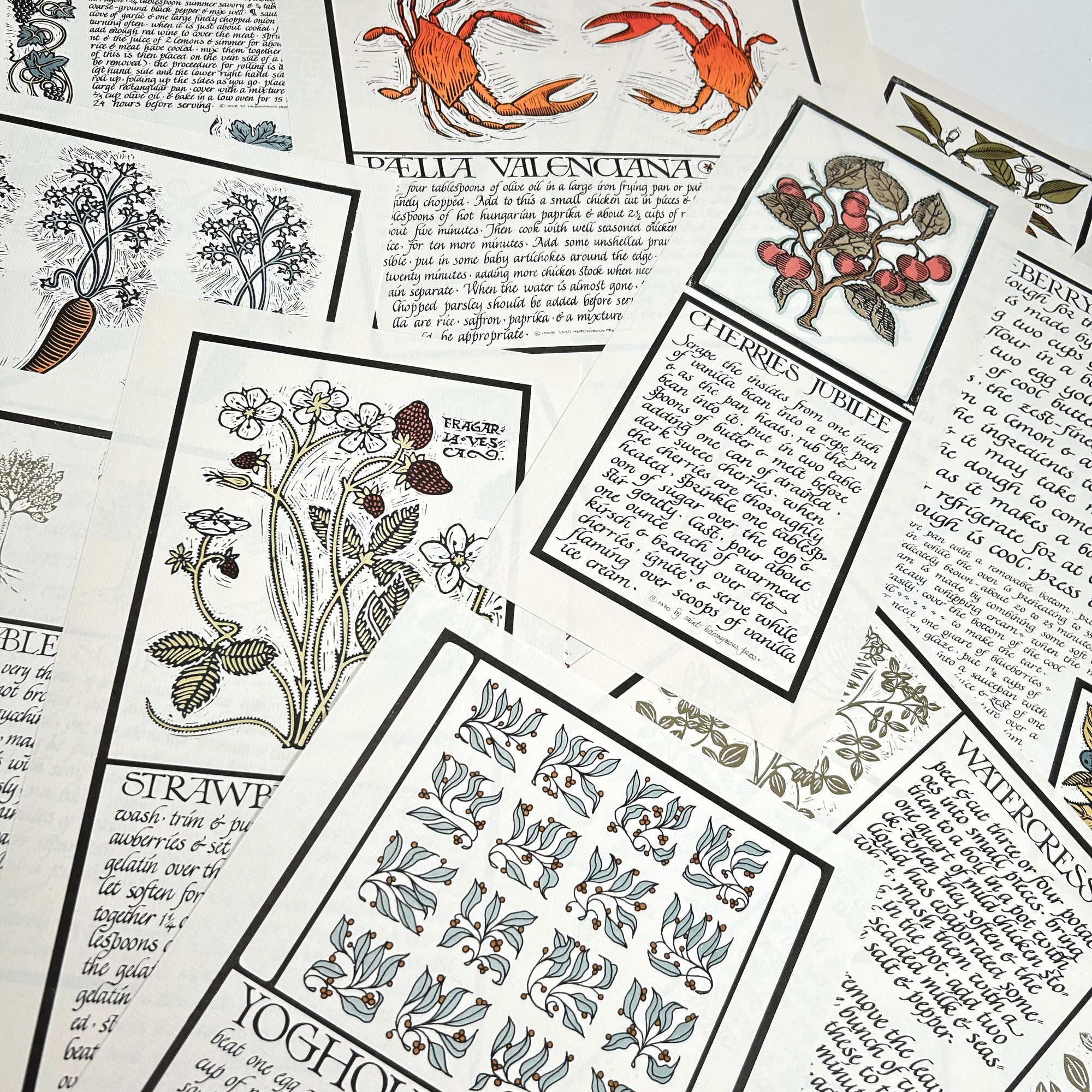 Thirty Recipes Suitable for Framing — Alice Waters &amp; David Lance Goines, 1970 (Complete Set)