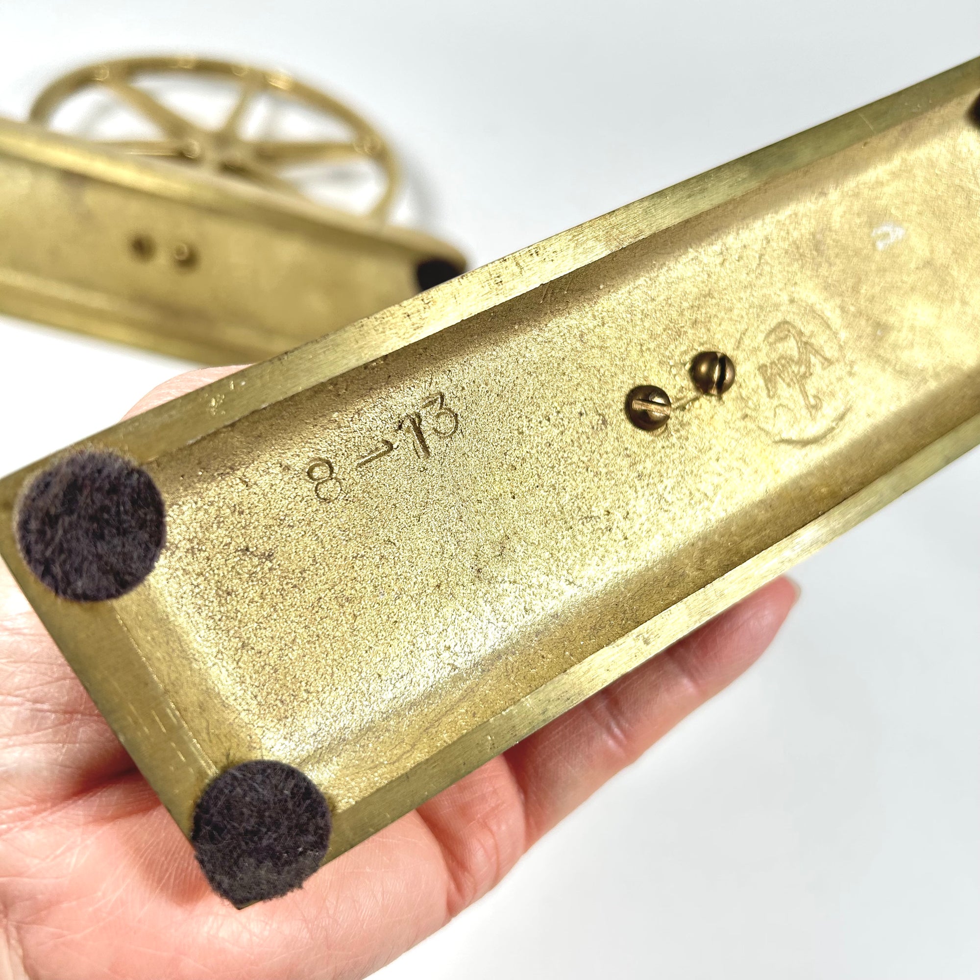 Vintage Classic Brass Wheel Bookends