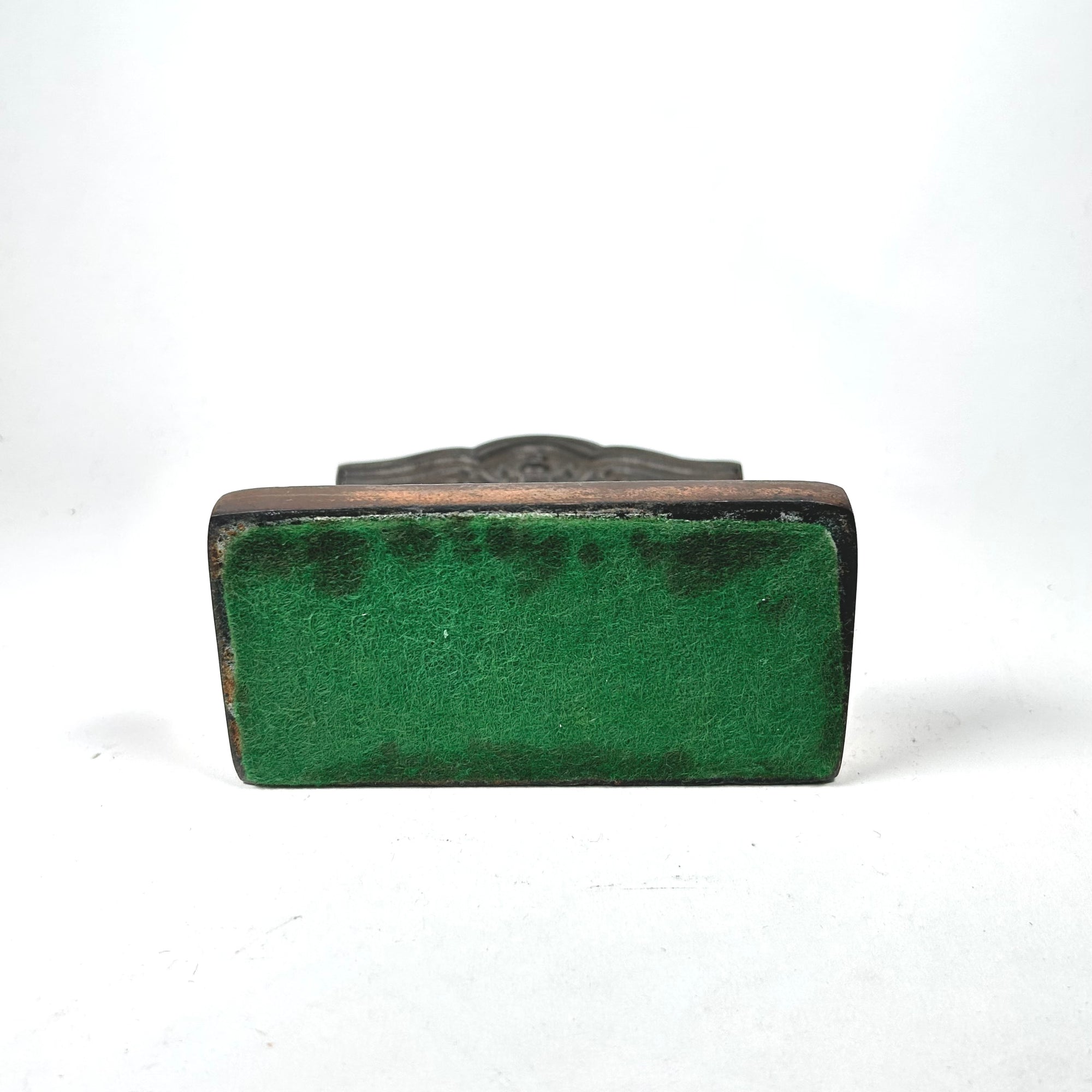 Vintage BF and M Co. Cast Iron Bookend with Shakespeare Quote and Bookshelves— Single