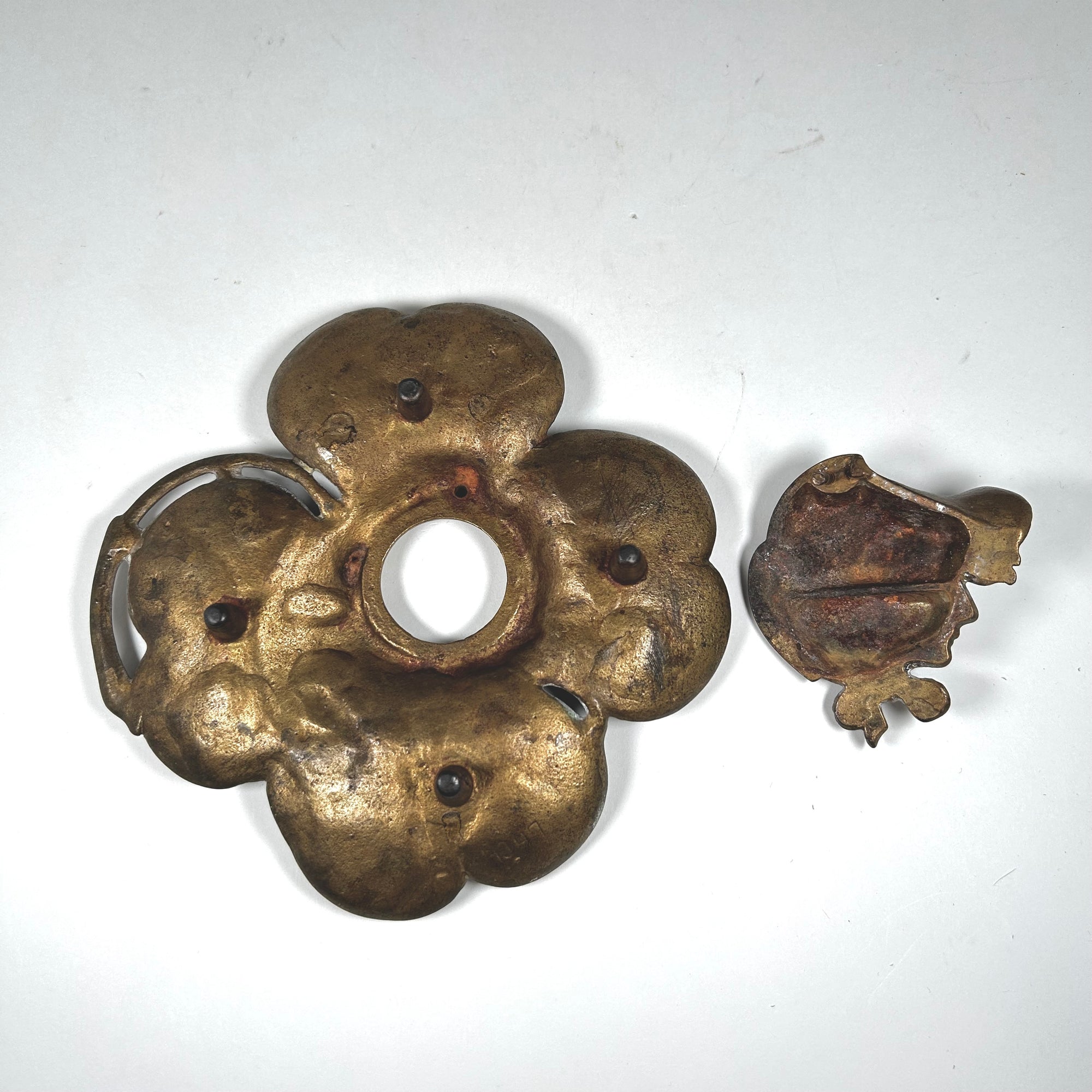 Four Leaf Clover and Woman&#39;s Head Inkwell