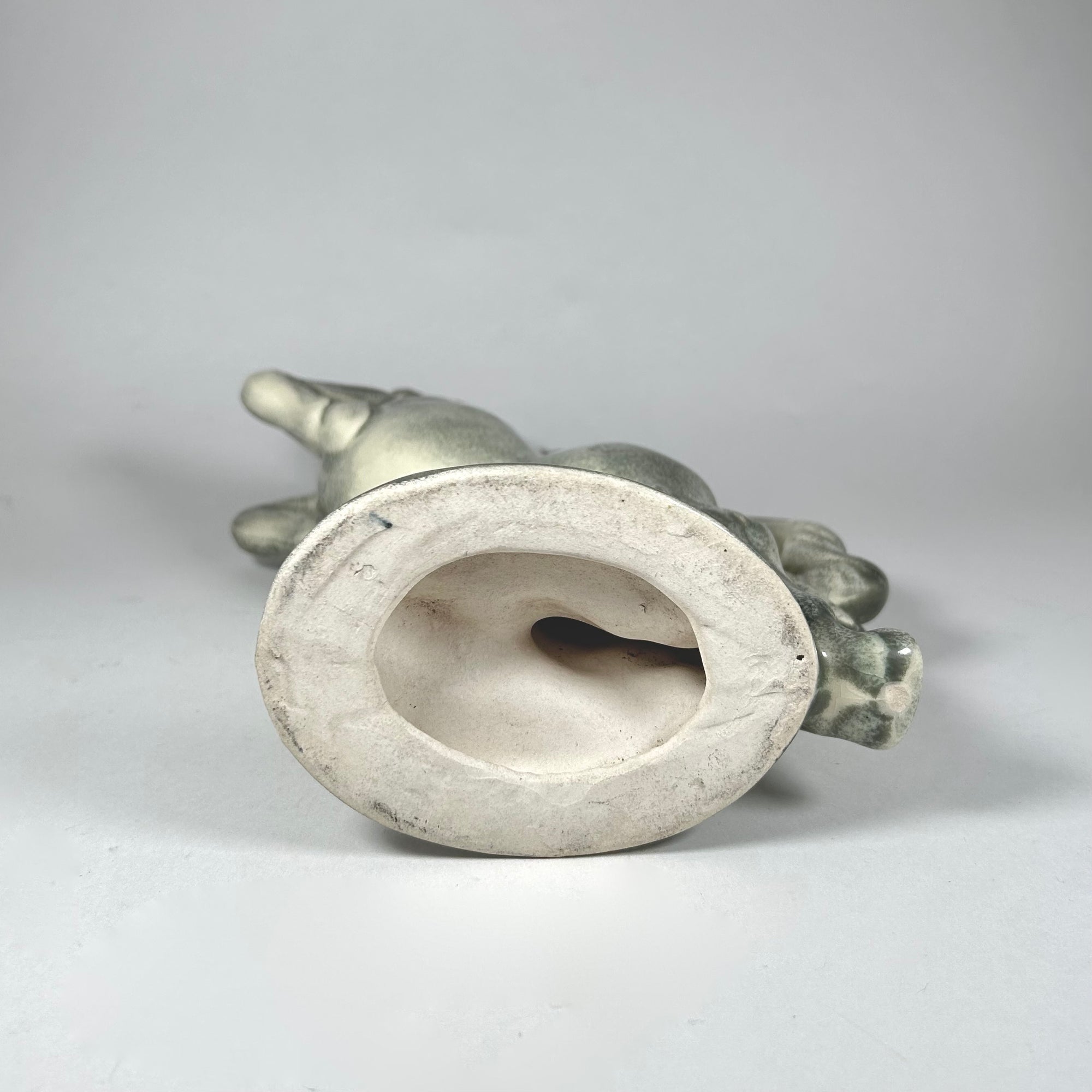 Mid-Century Rearing Horse Figure in Speckled Celadon Color