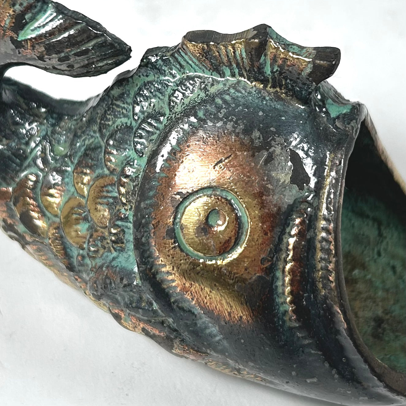 Bronze Fish with Big Mouth Ashtray Trinket Dish Attributed to Walter Bosse