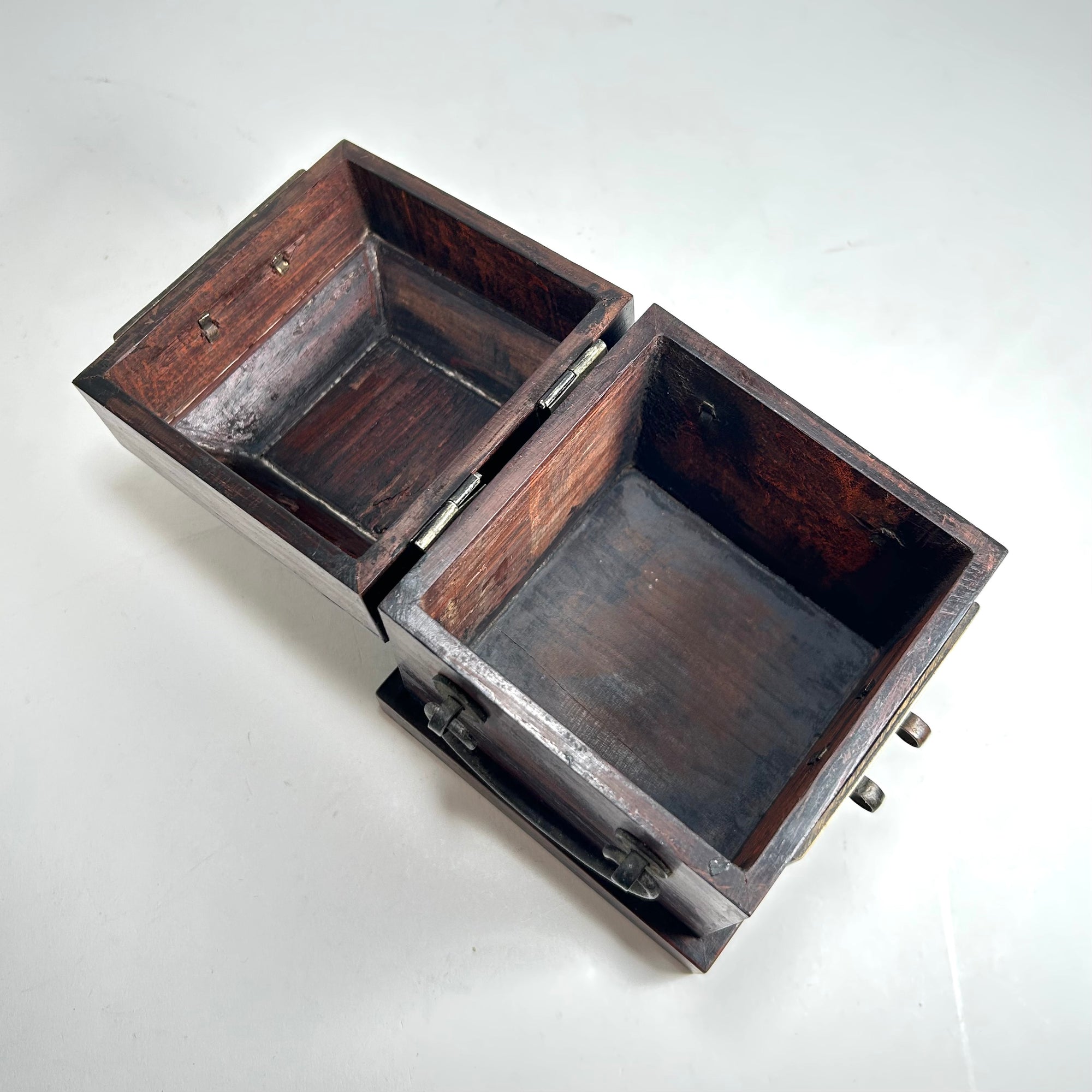 Vintage Chinese Hardwood Seal Box / Desktop Box with Foot