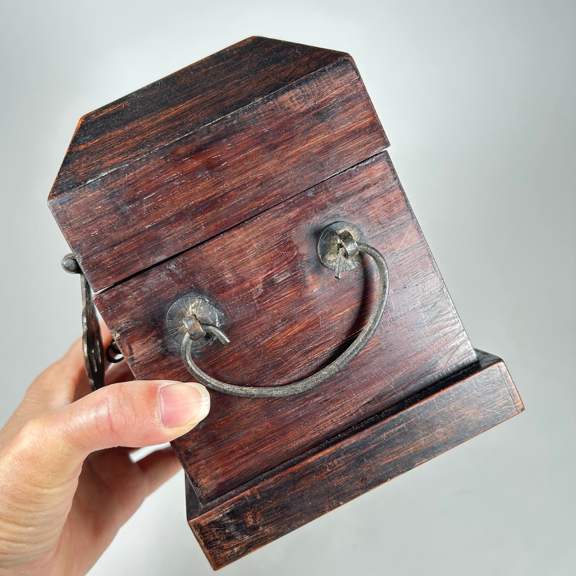 Vintage Chinese Hardwood Seal Box / Desktop Box with Foot