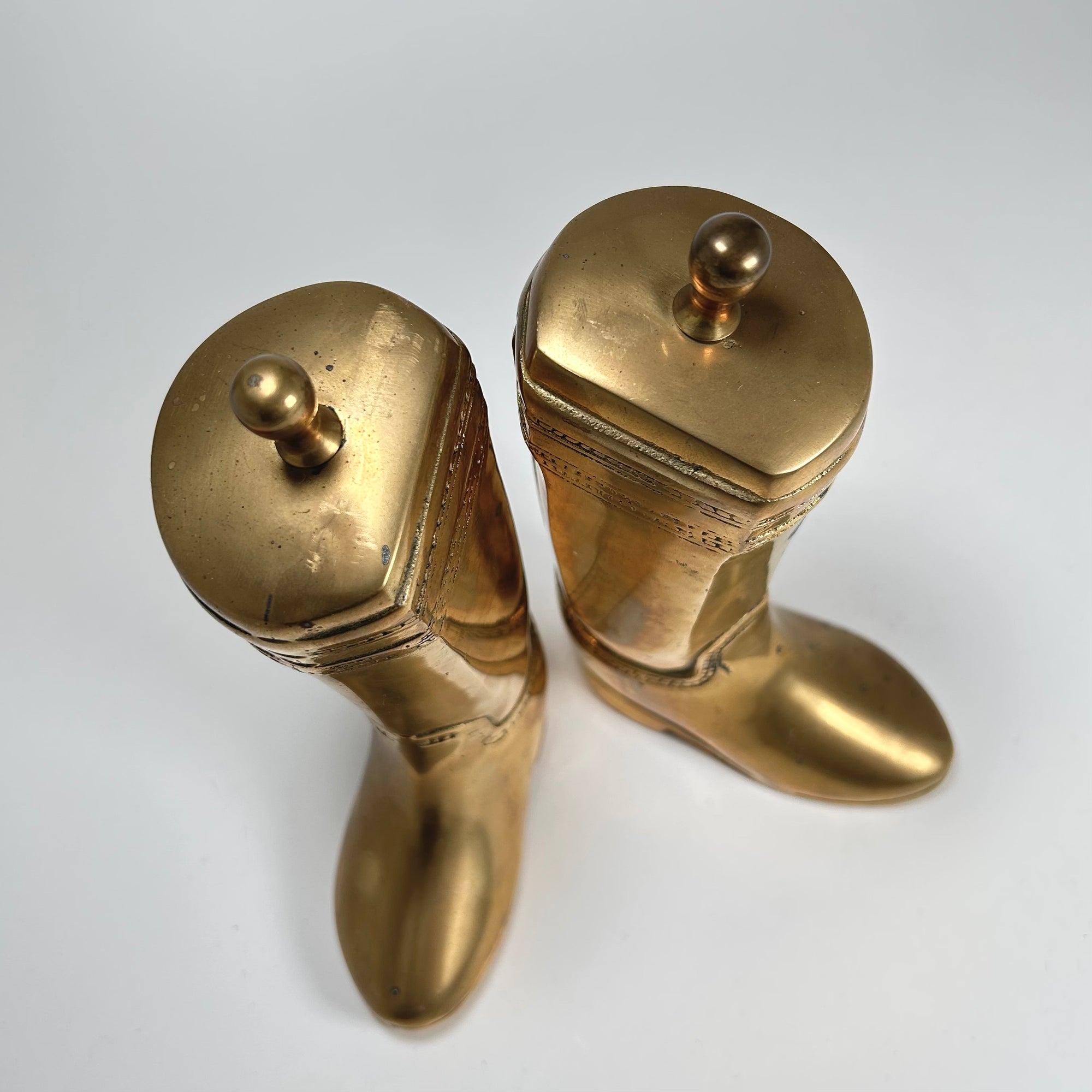 Brass Equestrian Riding Boot Bookends