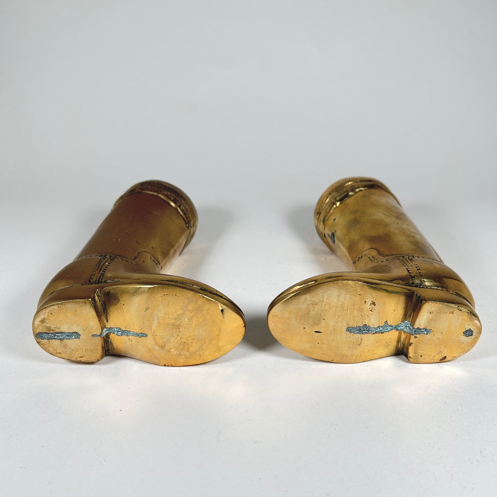 Brass Equestrian Riding Boot Bookends