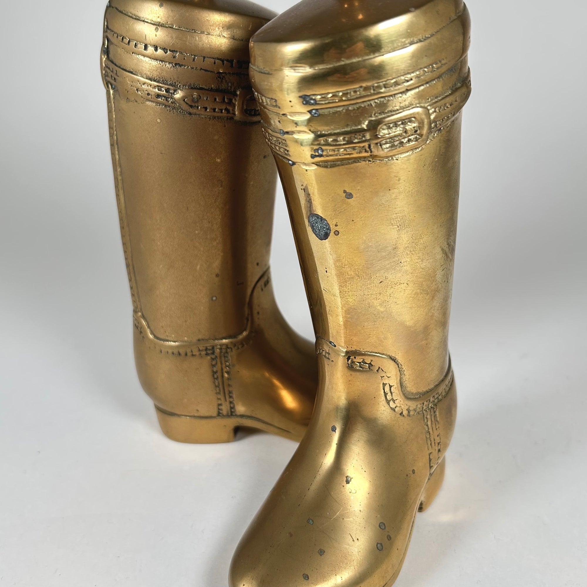Brass Equestrian Riding Boot Bookends