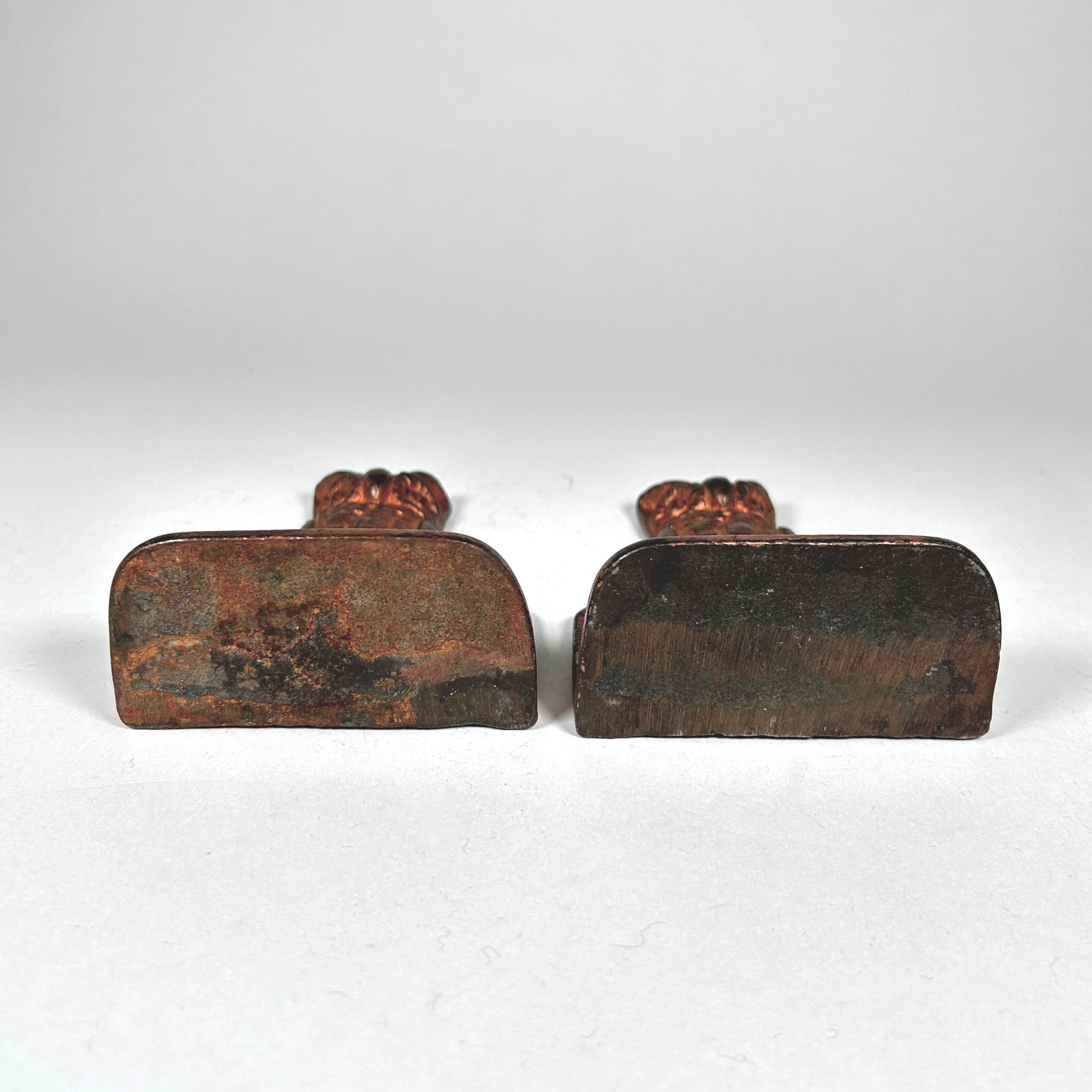 Vintage Art Deco Style Owl Bookends with Copper Finish