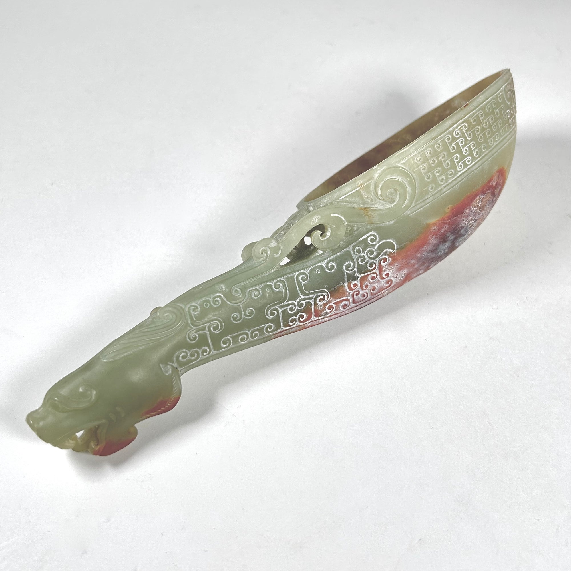 Etched Asian Ceremonial Spoon with Dragon Motif