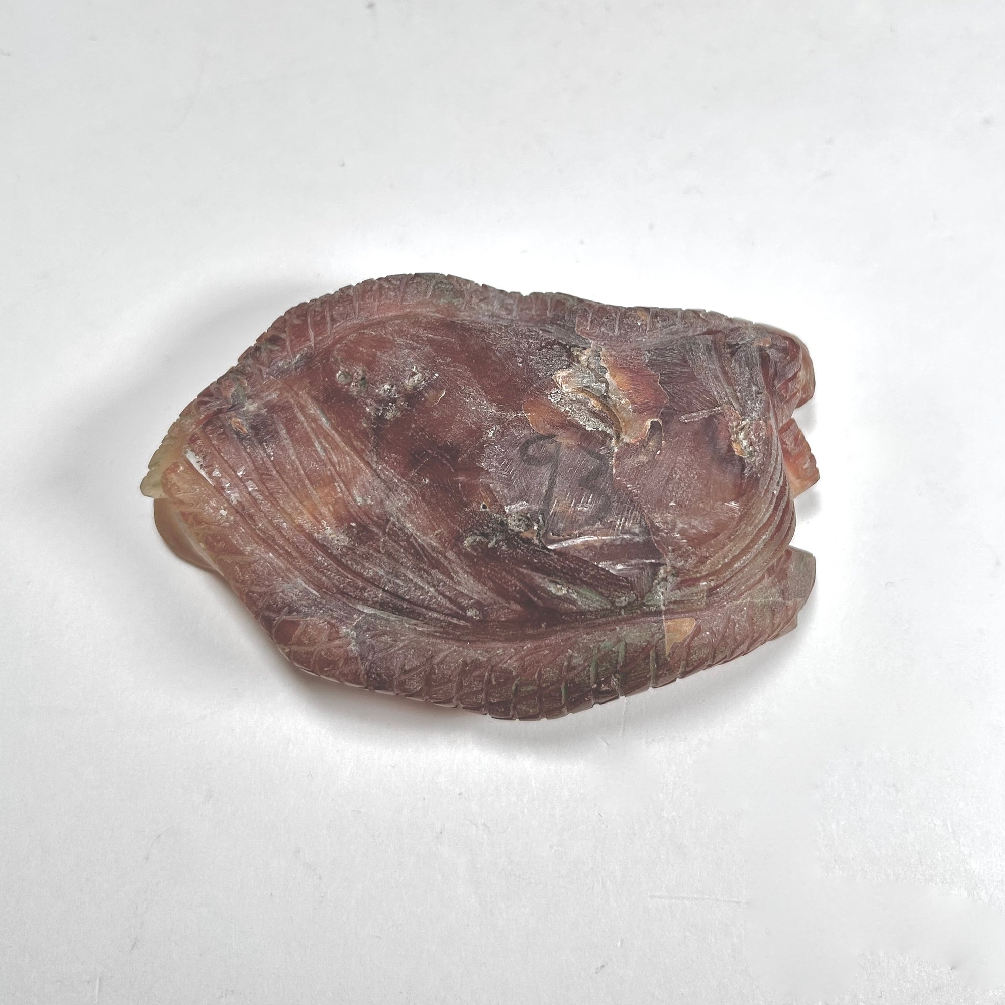 Small Carved Asian Serpent Hardstone Dish