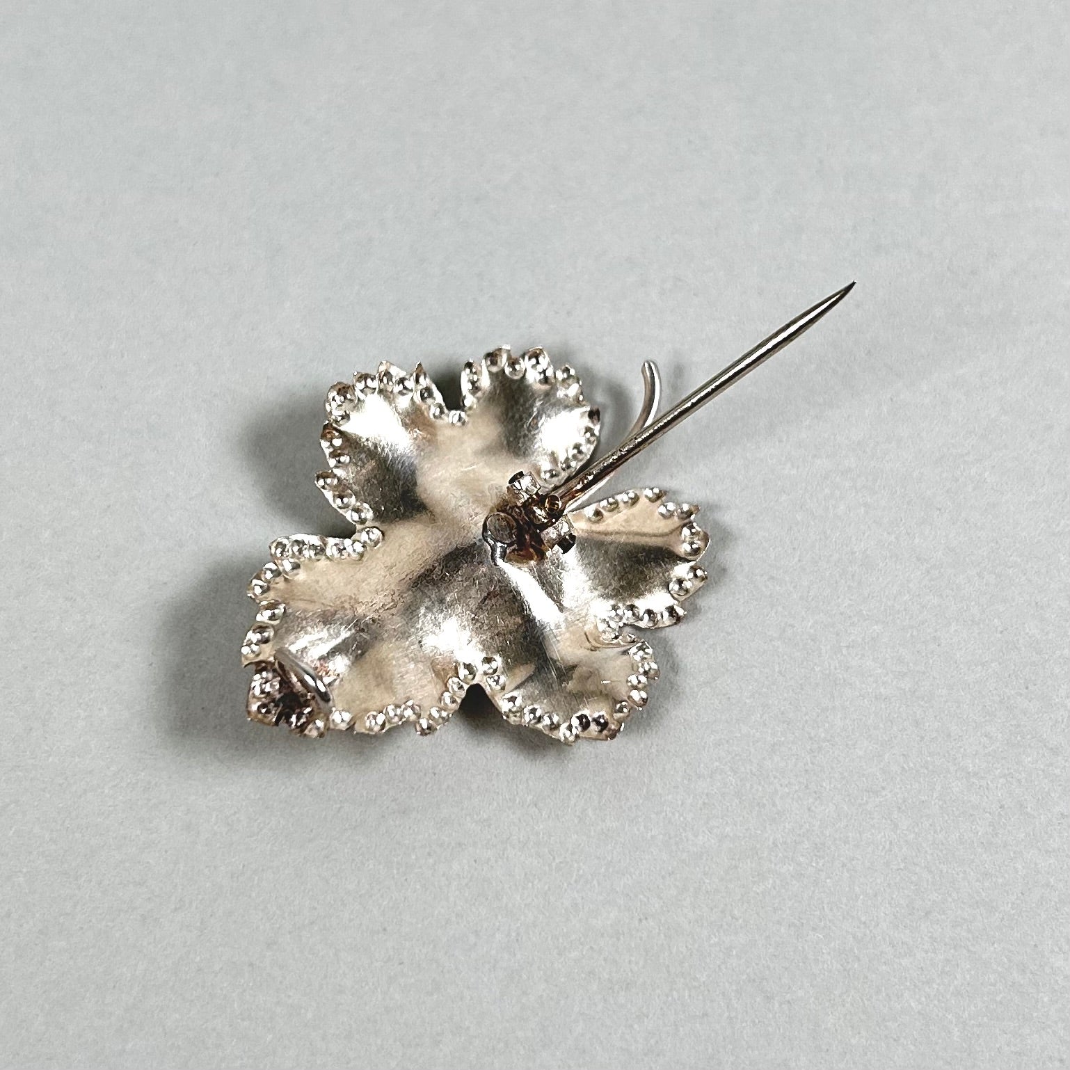 Antique Sterling Silver Ivy Leaf Brooch