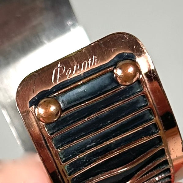 Renoir Copper Cuff Bracelet and Clip-On Earrings - Modernist Grill