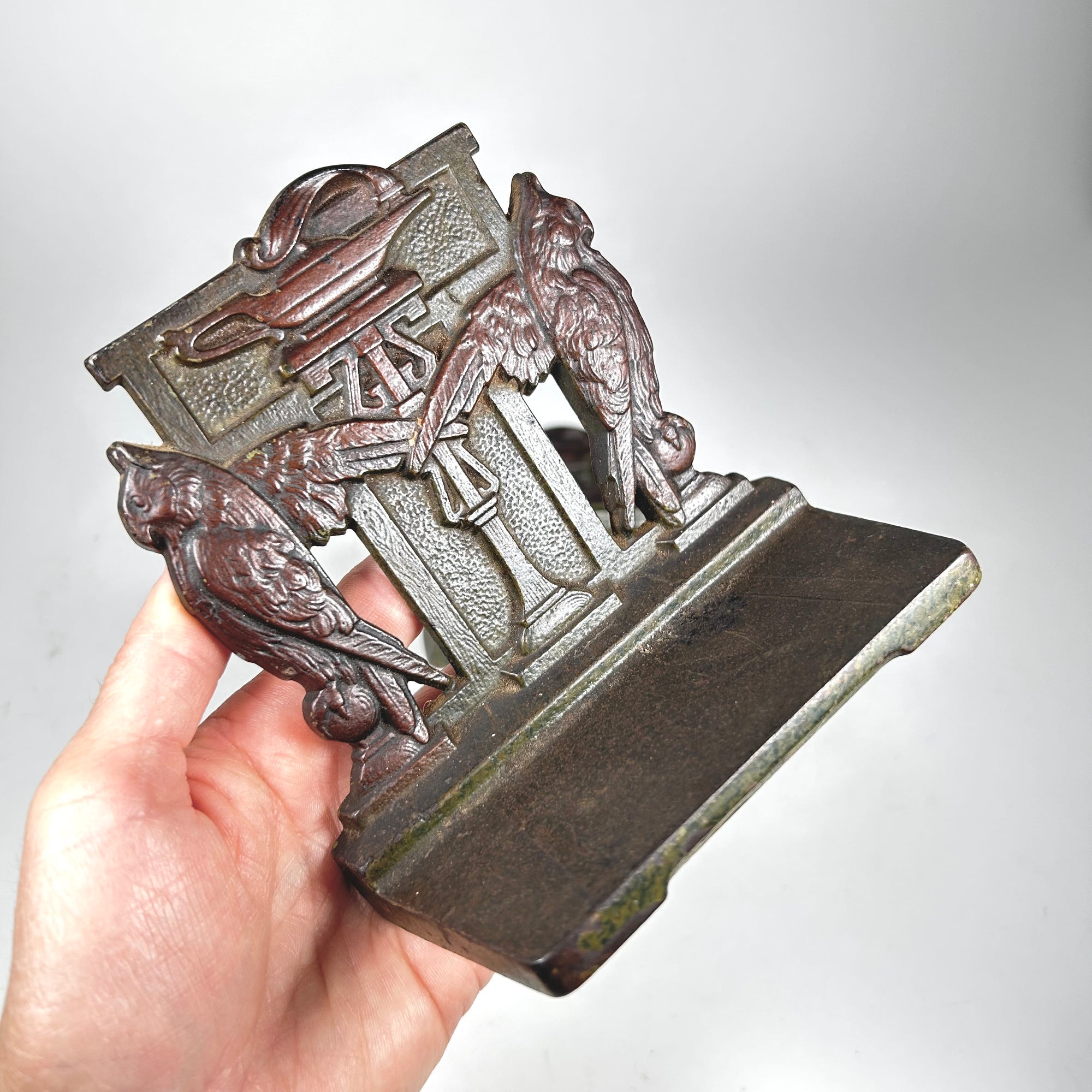 Vintage Owls and Lamp of Knowledge Bookends by Judd Mfg. Co.