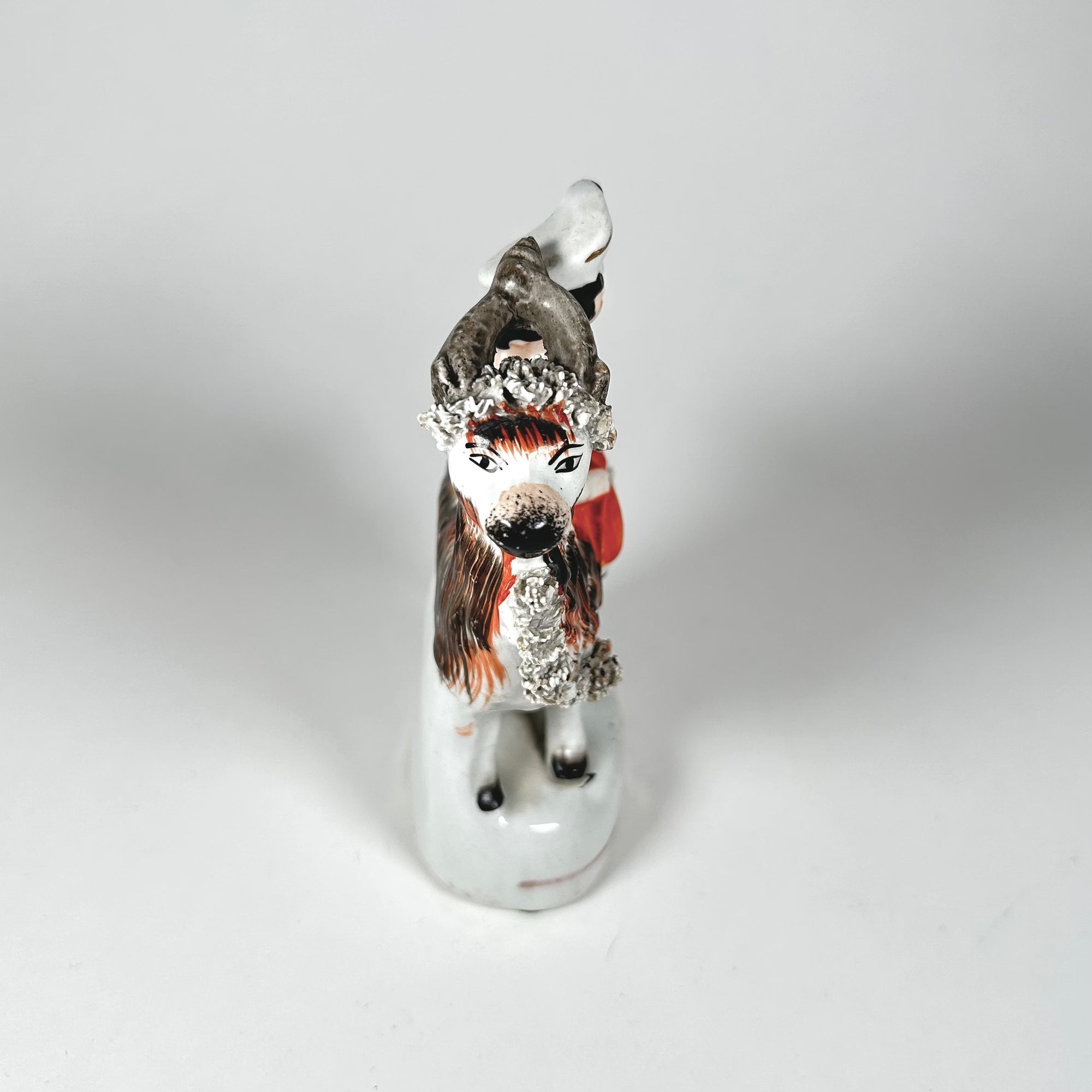 Victorian Staffordshire Girl on Goat Flatback Figurine