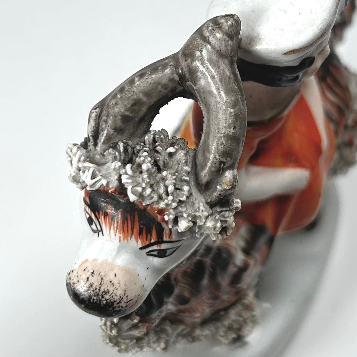 Victorian Staffordshire Girl on Goat Flatback Figurine