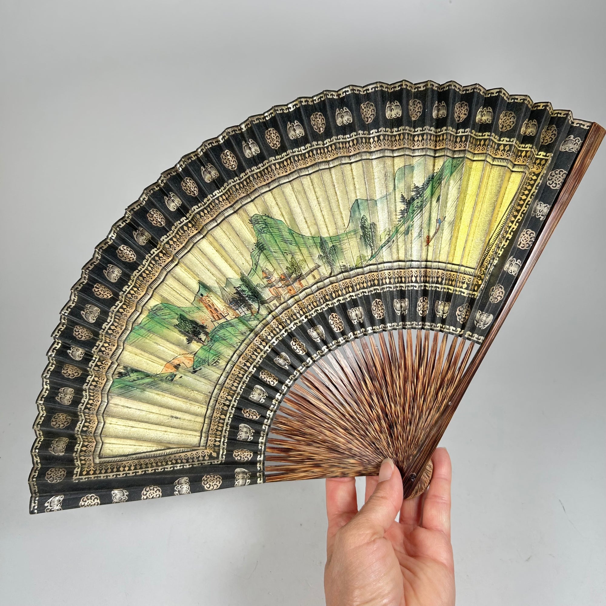 Chinese Export Thousand Faces Paper Folding Hand Fan - Free Shipping
