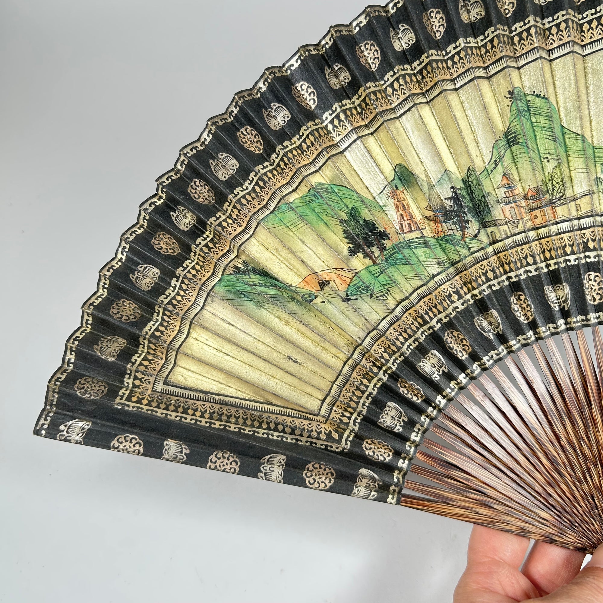 Chinese Export Thousand Faces Paper Folding Hand Fan - Free Shipping