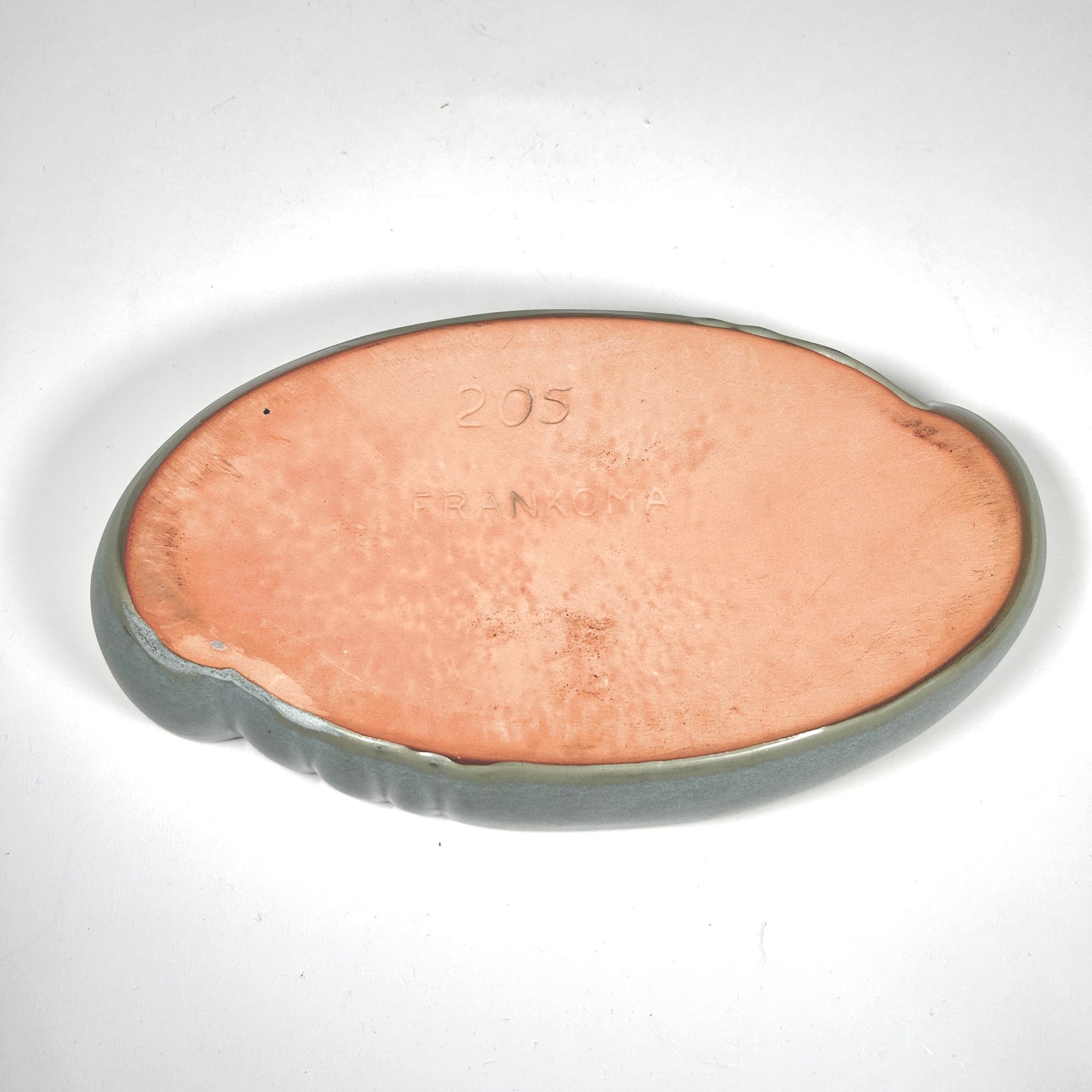 Frankoma Plainsman Woodland Moss Oriental Line Oval Serving Bowl, Model 205