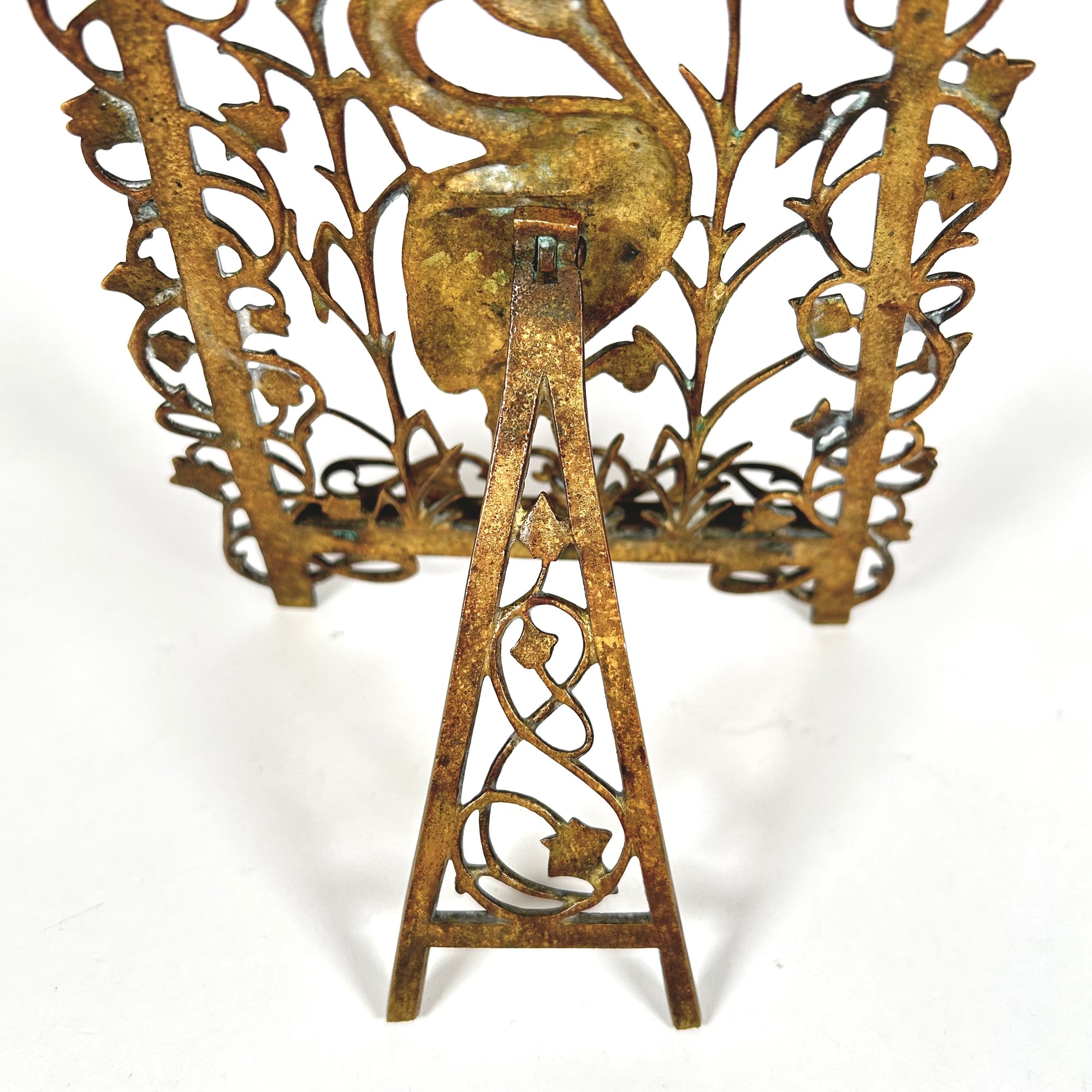Brass Heron Easel — Aesthetic Movement &amp; Art Nouveau Style